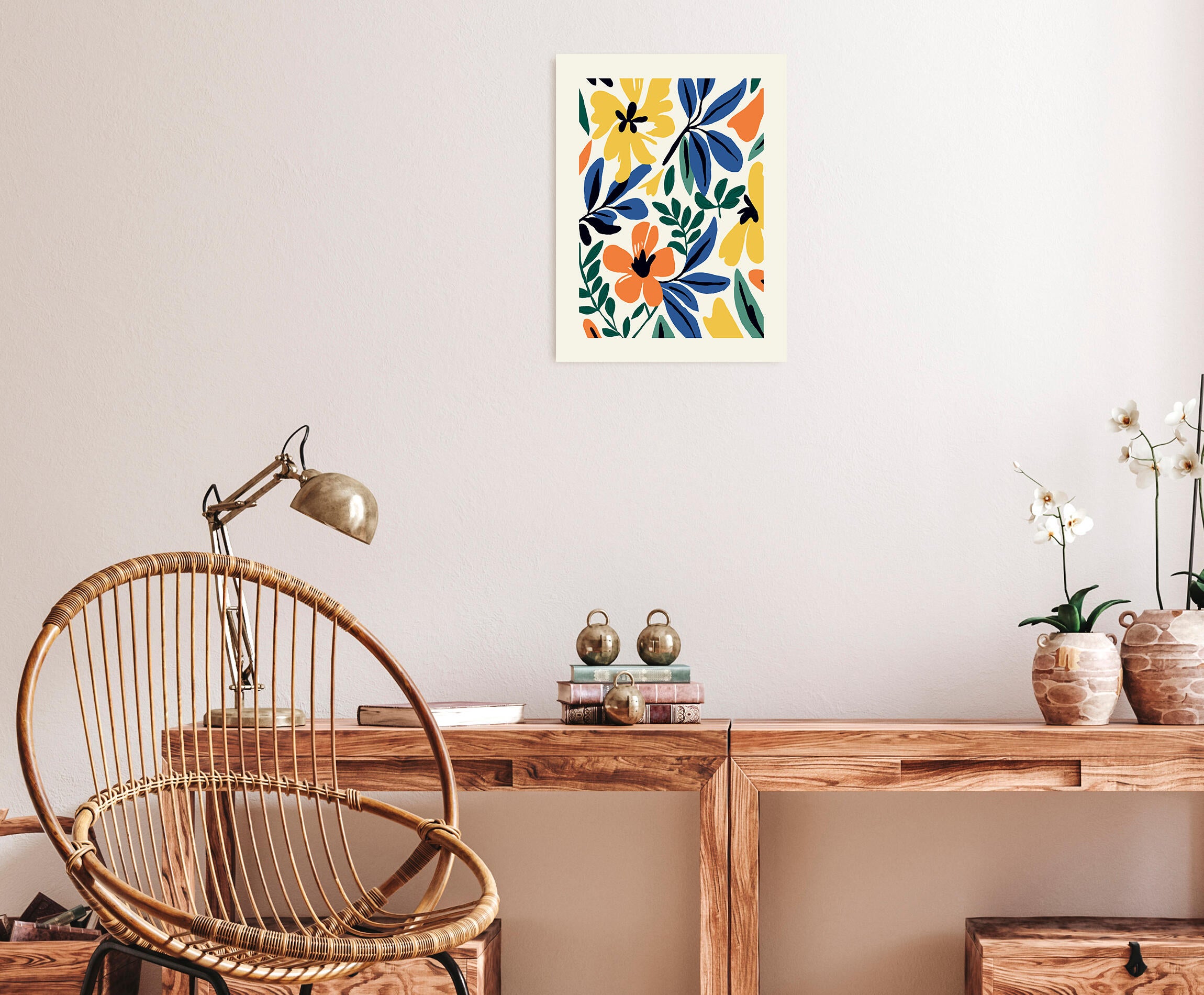 Pintura impresa sin marco botánico, plantas o floral 40 x 30 cm - 8