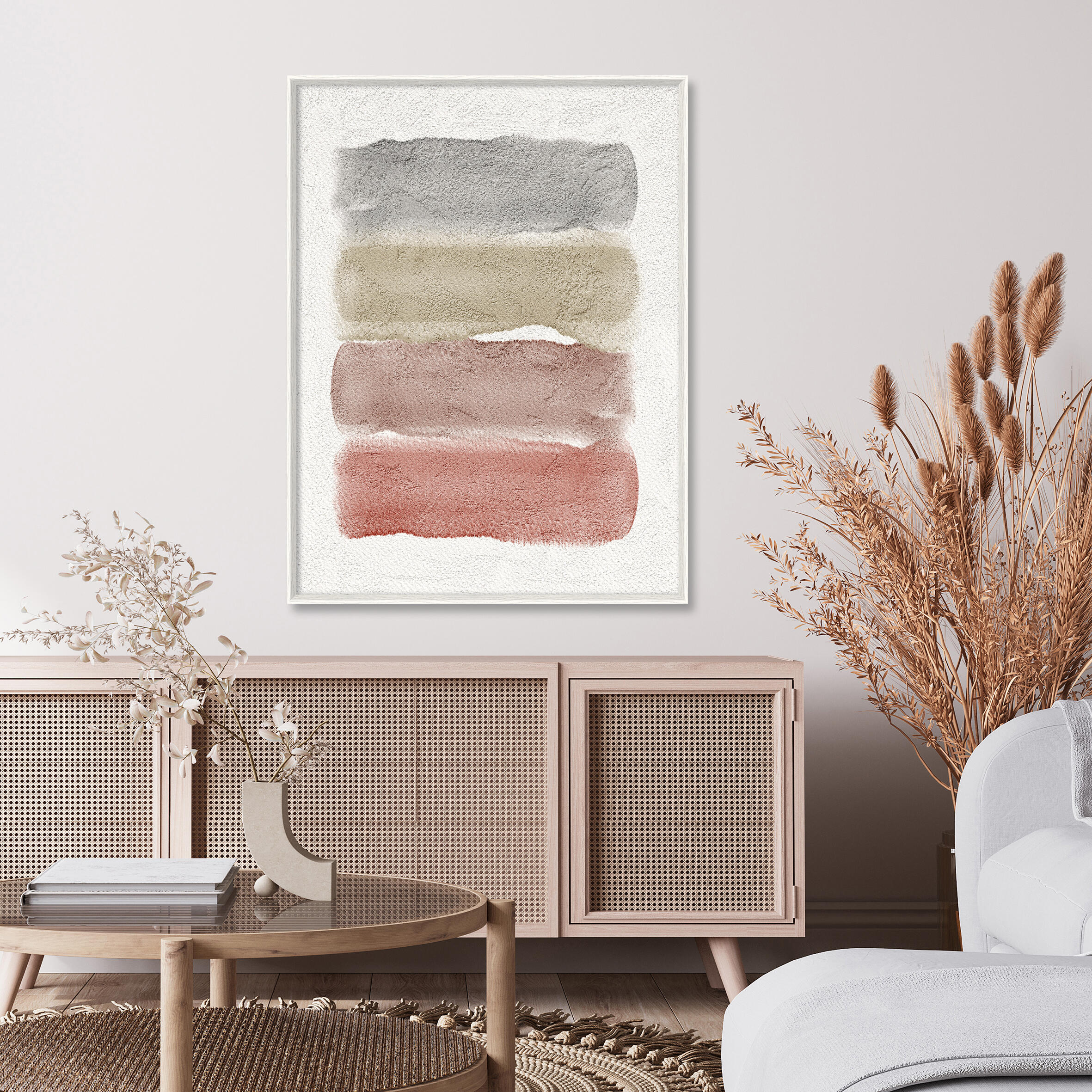 Cuadro con marco abstracto colores 81.6 cm x 61.6 cm