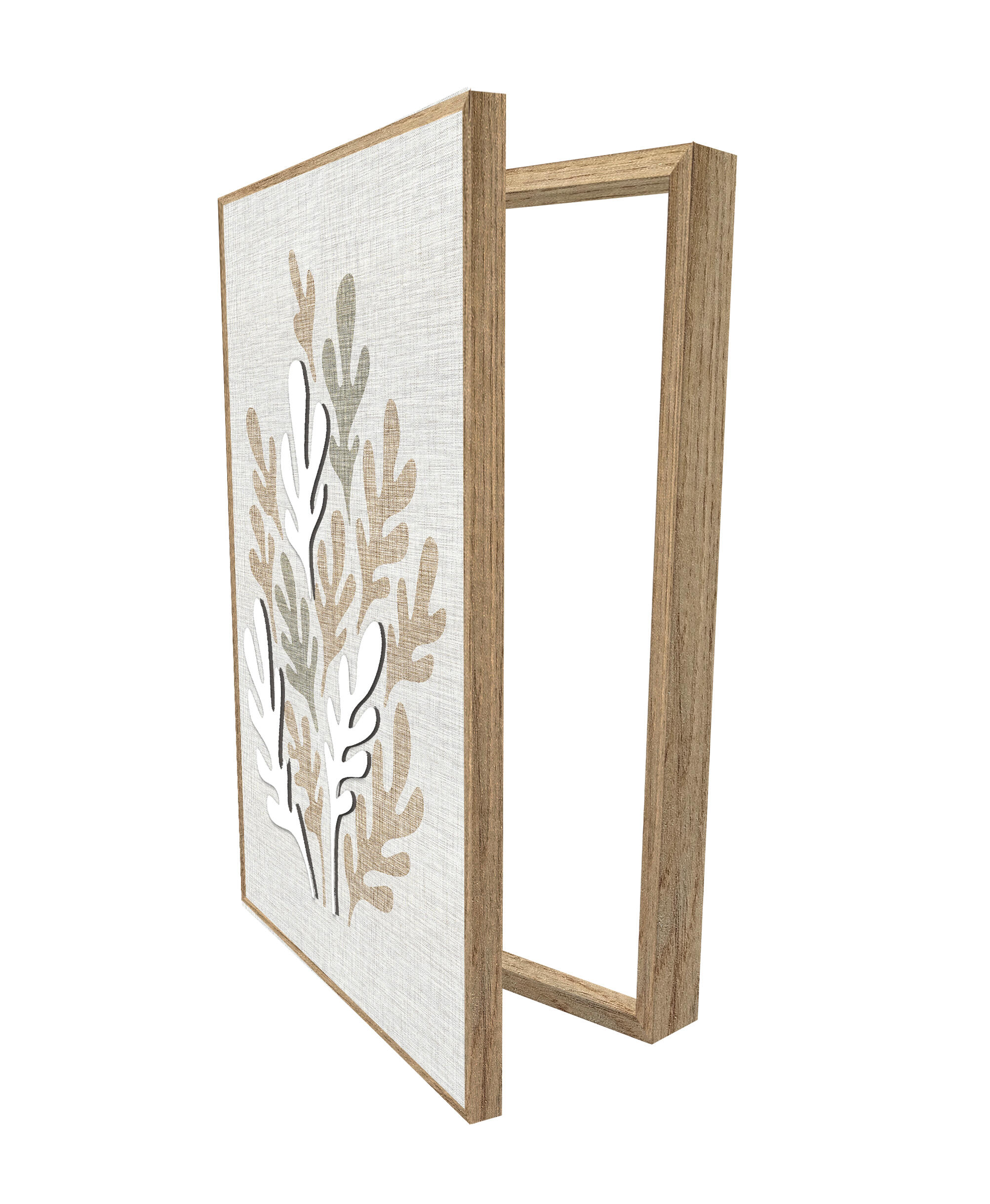 Tapa contador decorativo enmarcado Botánico de 35 x 50 x 6 cm. MDF rectangular Matisse. Marco color Marrón - 5