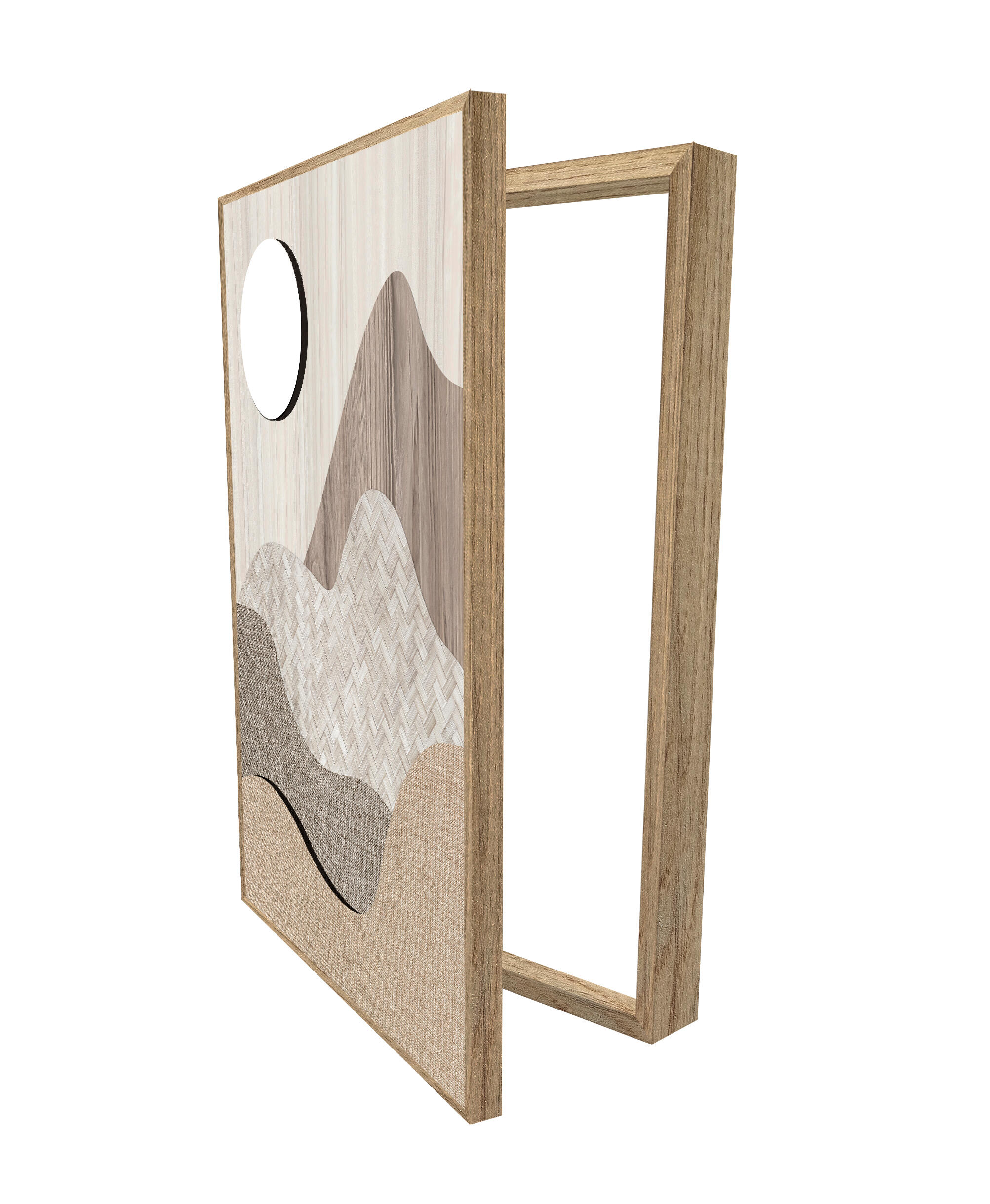 Tapa contador decorativo enmarcado Naturaleza de 35 x 50 x 6 cm. MDF rectangular Montaña. Marco color Marrón - 4