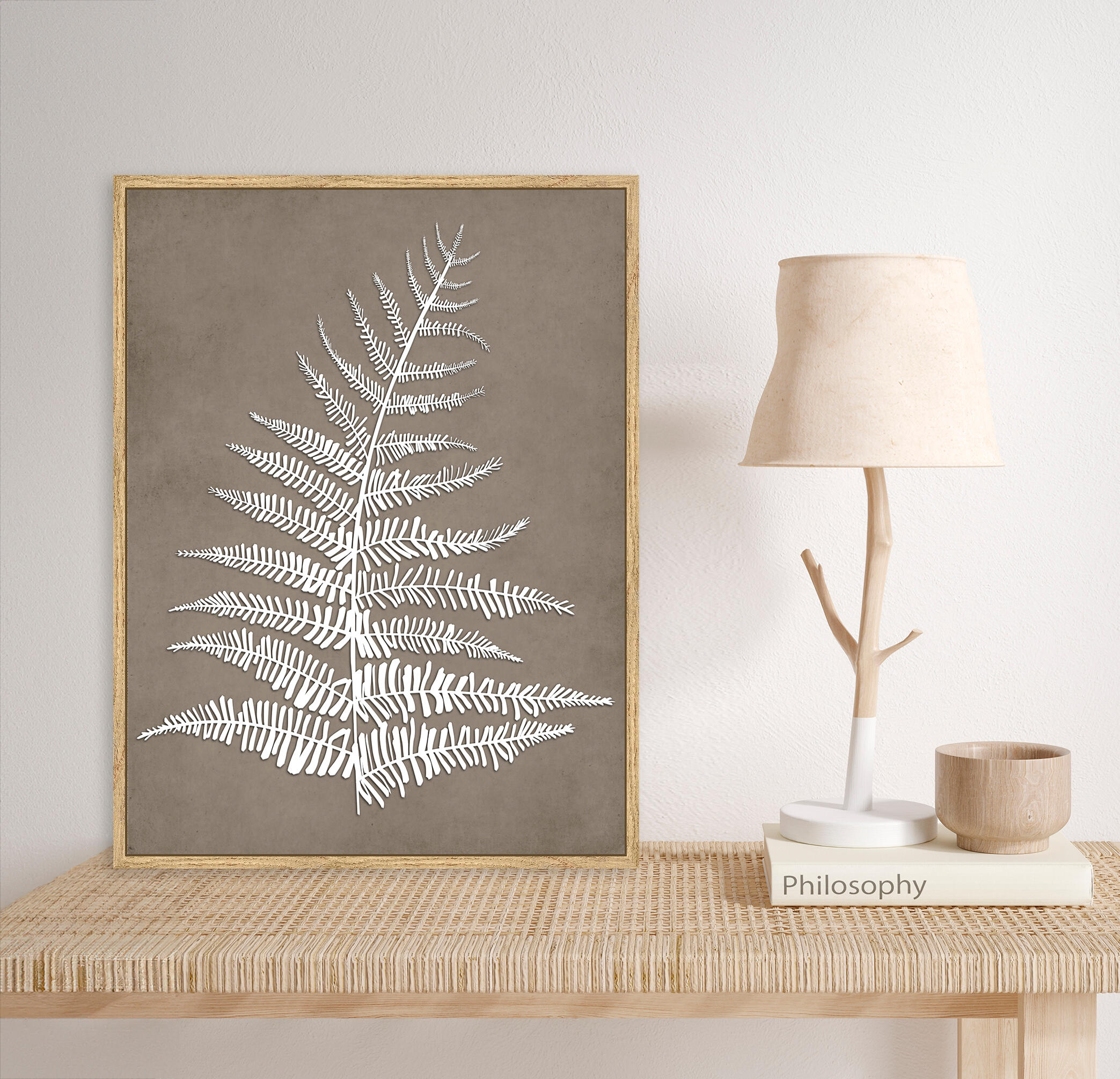 Quadro com moldura Deco Art relevo Feto castanho 30x40 cm faia - 5