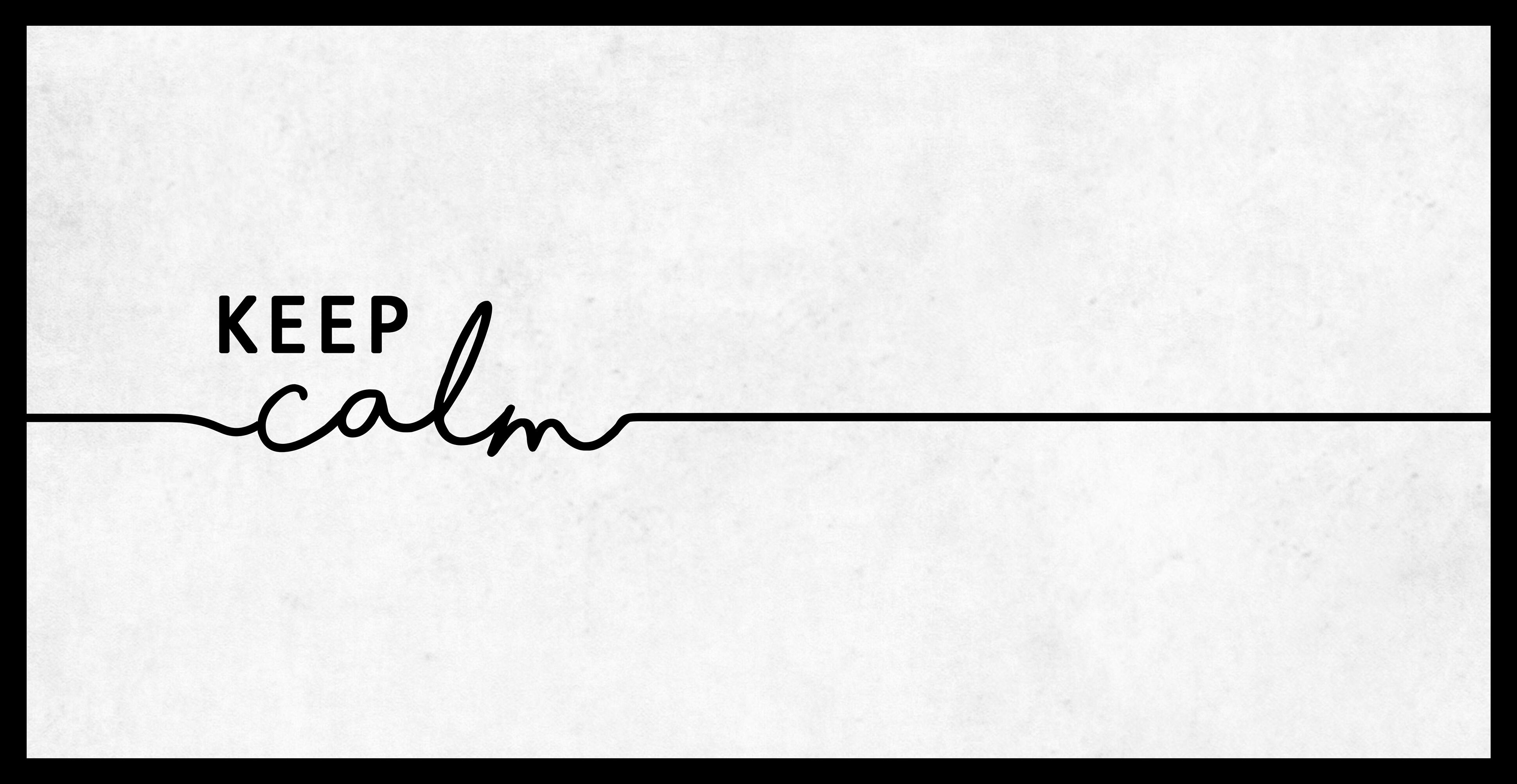 Cuadro pintura impresa enmarcada Texto rectangular de 41 x 21 cm. MDF Keep Calm blanco. Marco color Negro - 2