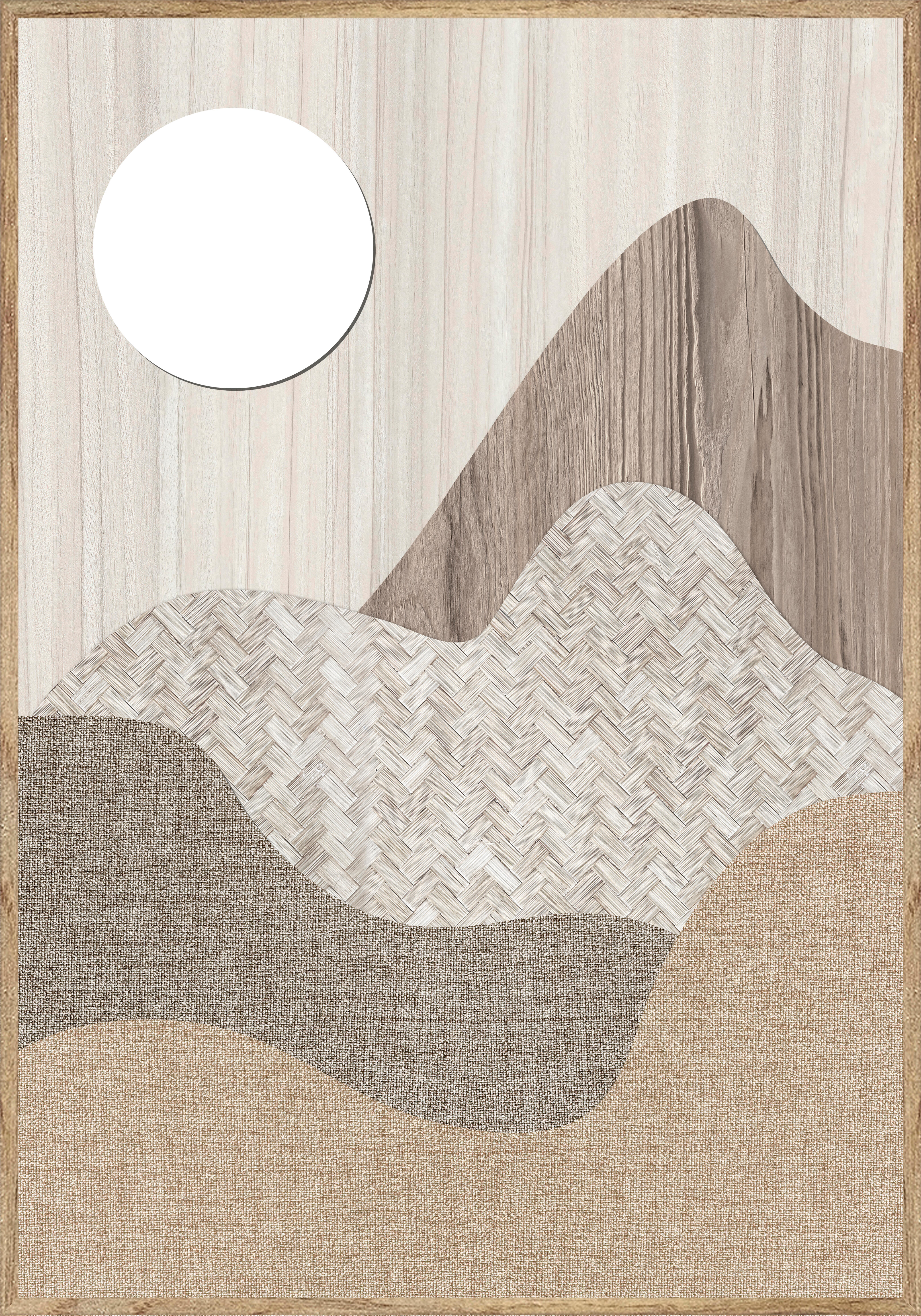 Tapa contador decorativo enmarcado Naturaleza de 35 x 50 x 6 cm. MDF rectangular Montaña. Marco color Marrón - 2