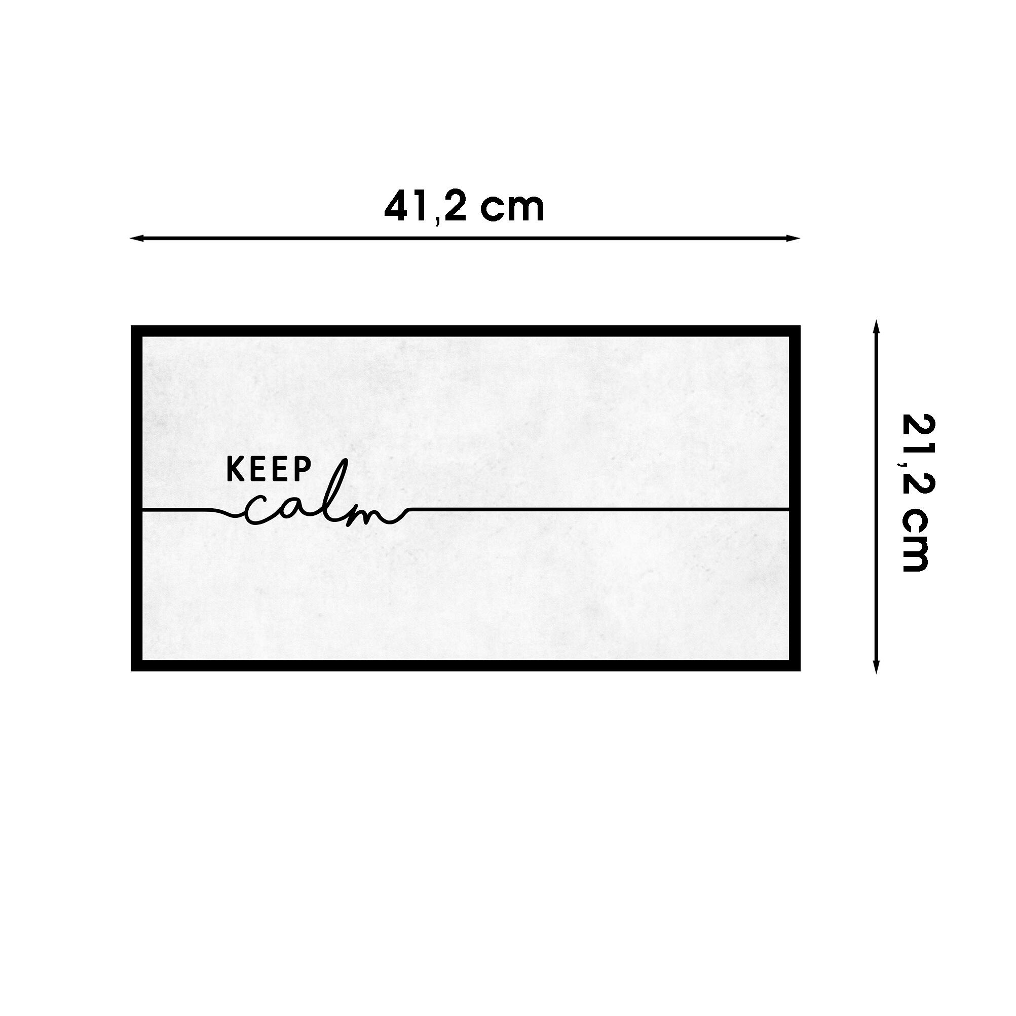 Cuadro pintura impresa enmarcada Texto rectangular de 41 x 21 cm. MDF Keep Calm blanco. Marco color Negro - 3