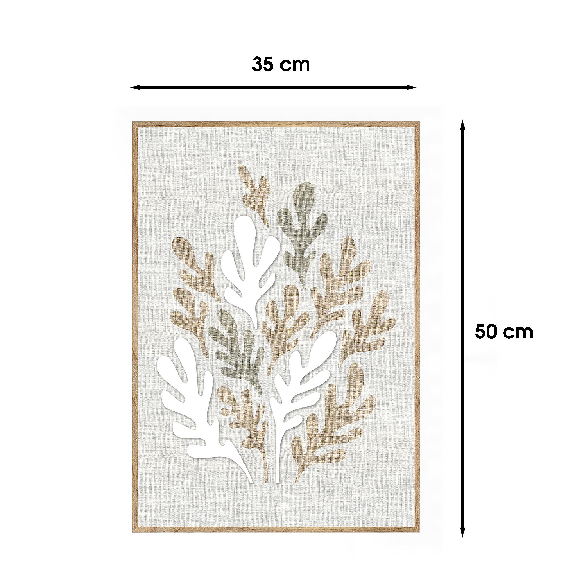 Tapa contador decorativo enmarcado Botánico de 35 x 50 x 6 cm. MDF rectangular Matisse. Marco color Marrón - 3