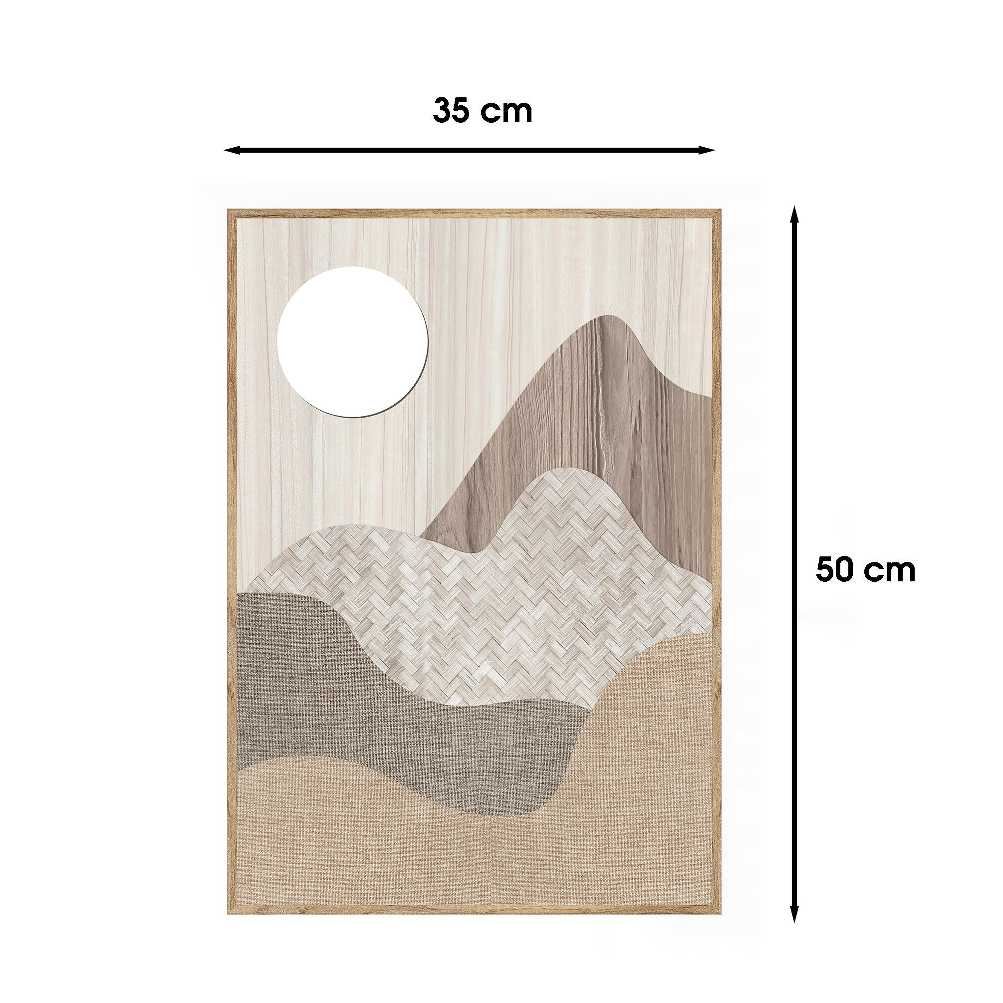 Tapa contador decorativo enmarcado Naturaleza de 35 x 50 x 6 cm. MDF rectangular Montaña. Marco color Marrón - 3