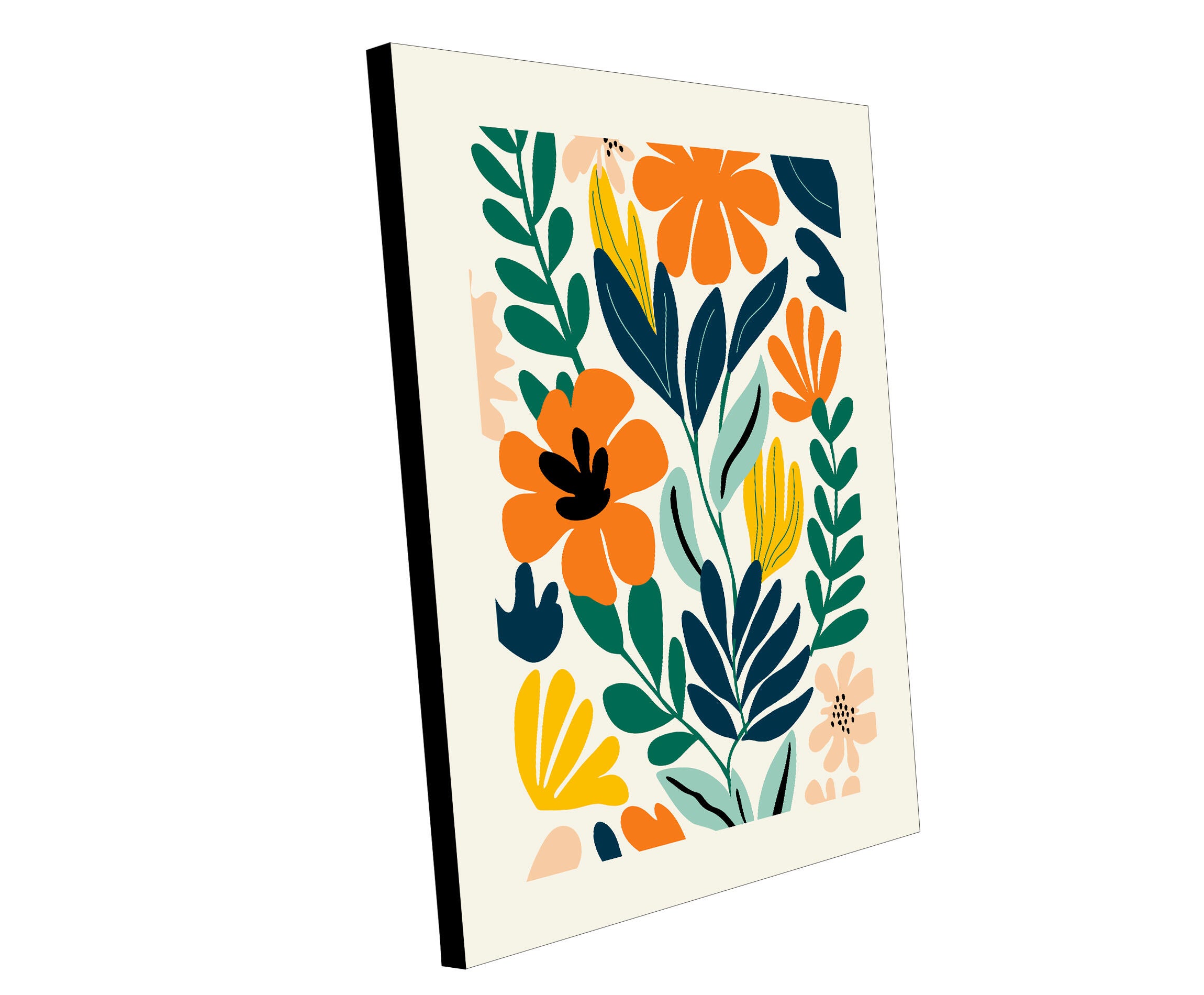 Pintura impresa sin marco Botánica rectangular de 30 x 40 cm. MDF Floral Retro pasteles cálidos - 5