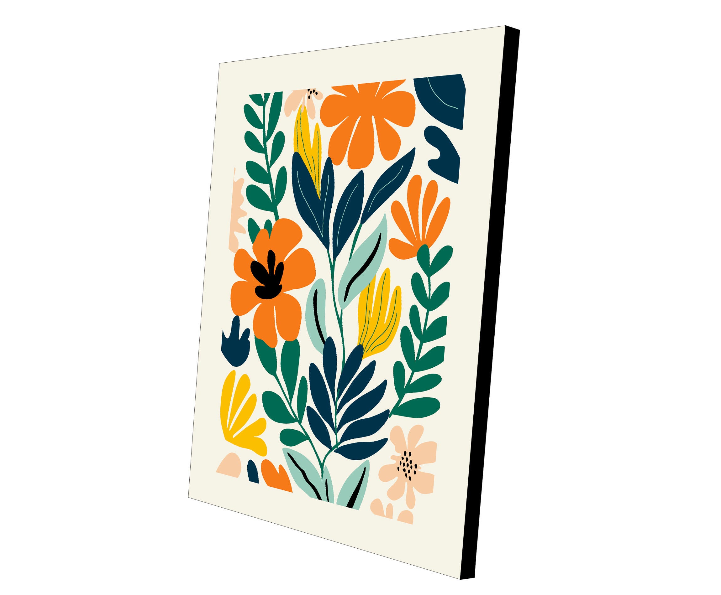 Pintura impresa sin marco Botánica rectangular de 30 x 40 cm. MDF Floral Retro pasteles cálidos - 4