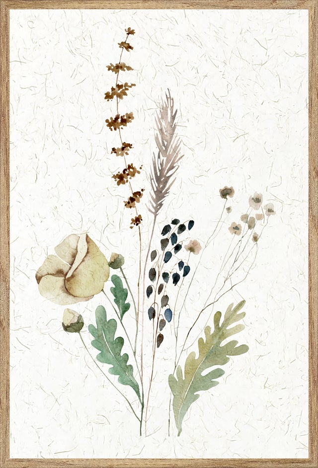 Quadro com moldura BCN Flor amarela 20x30 cm faia