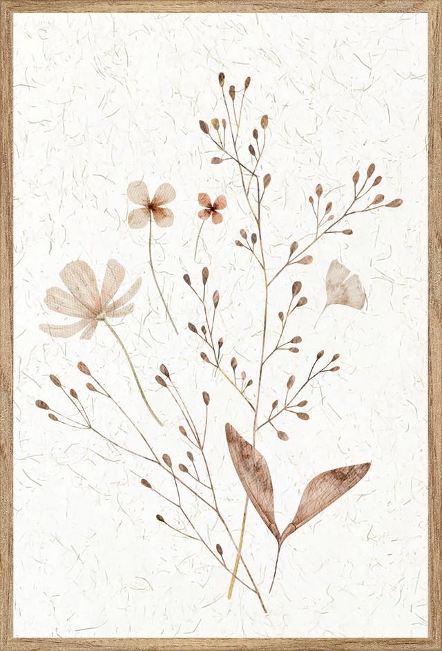 Quadro com moldura BCN Folhas castanhas 20x30 cm faia