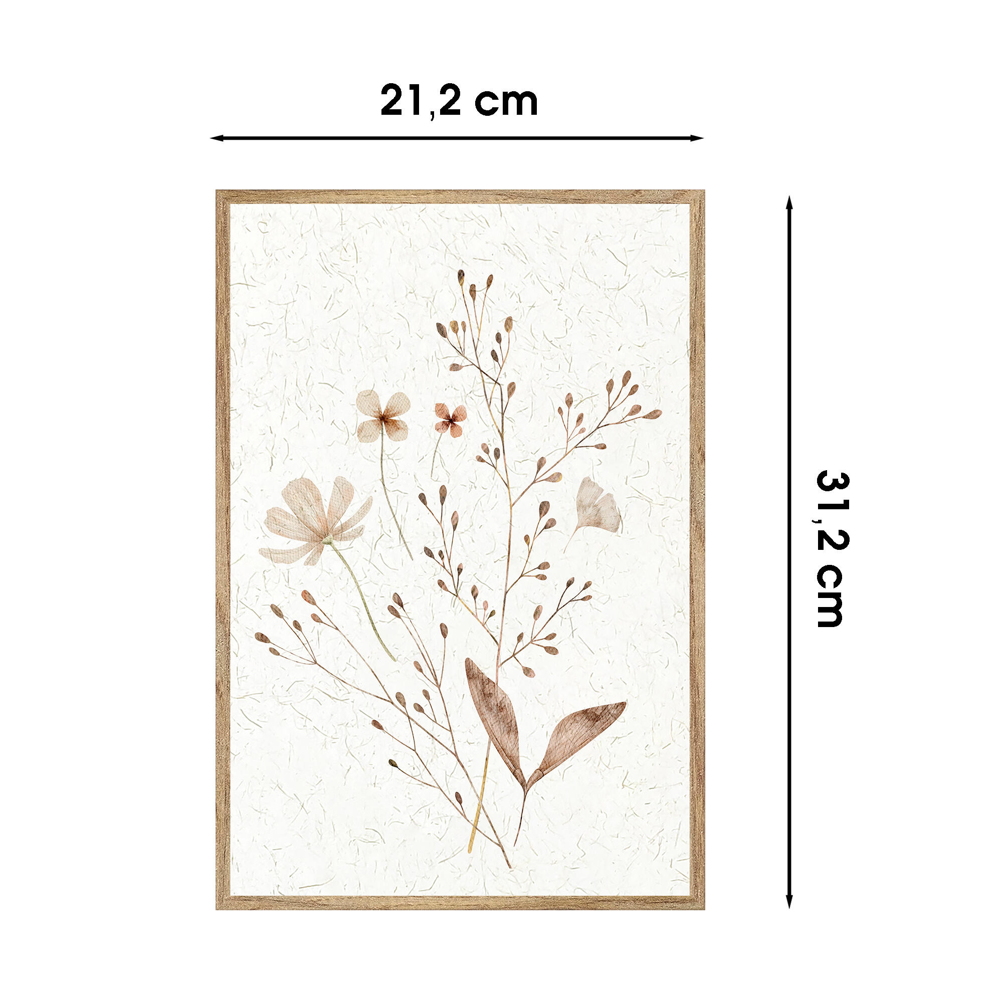 Cuadro con marco Hojas 21 cm x 31 cm - 3