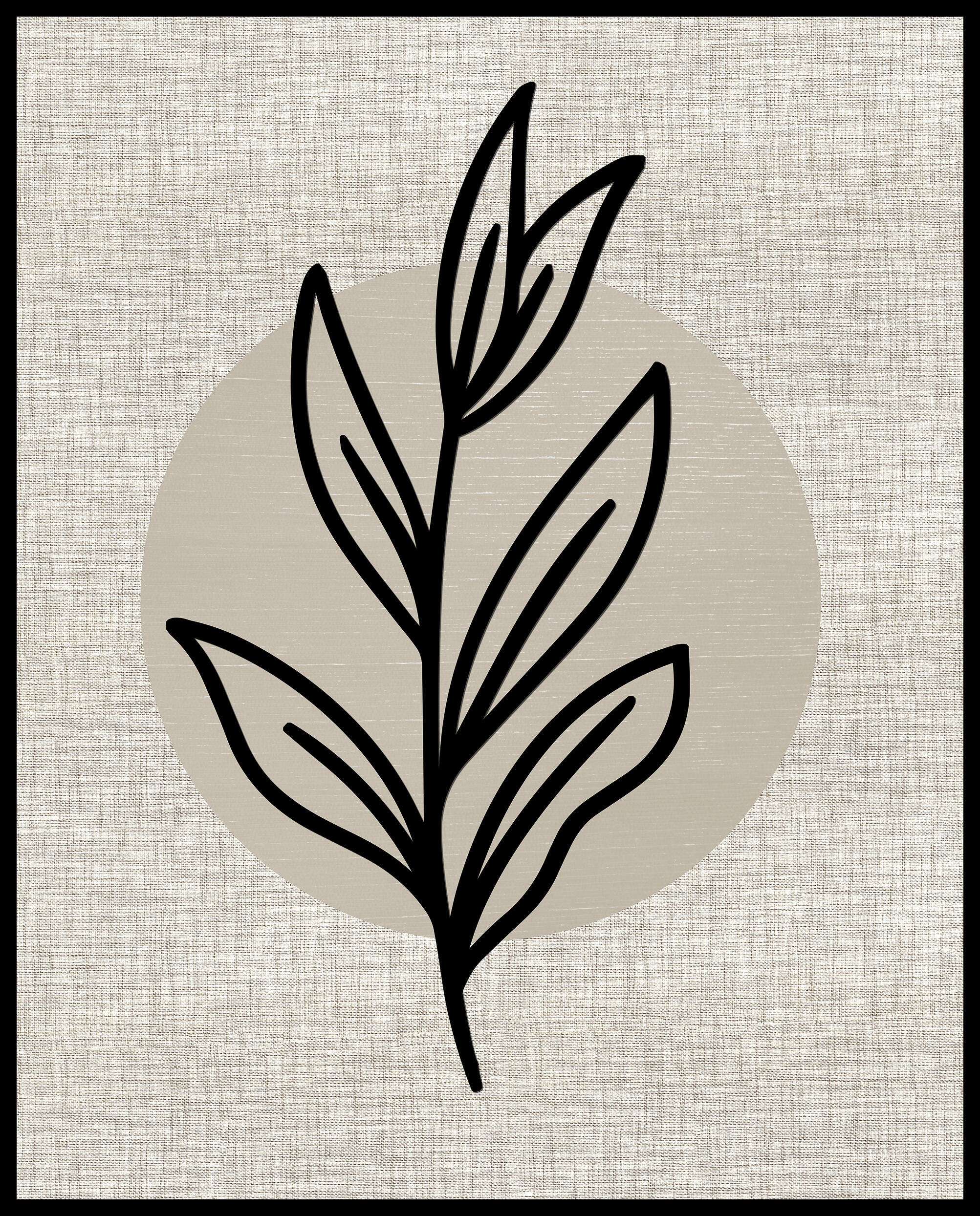 Cuadro con marco Ramas Hojas Flor 41 cm x 51 cm - 6