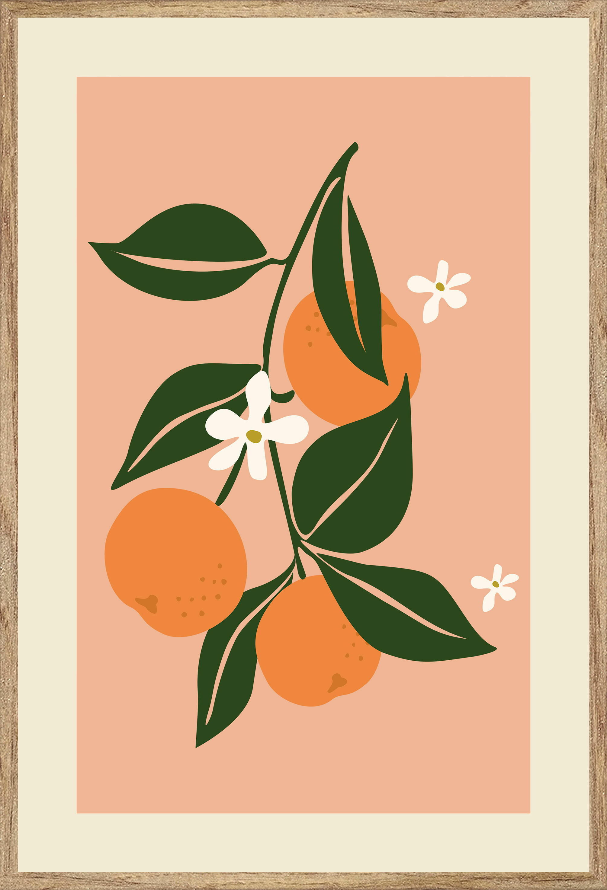 Cuadro con marco 3 Naranjas 21 cm x 31 cm - 3