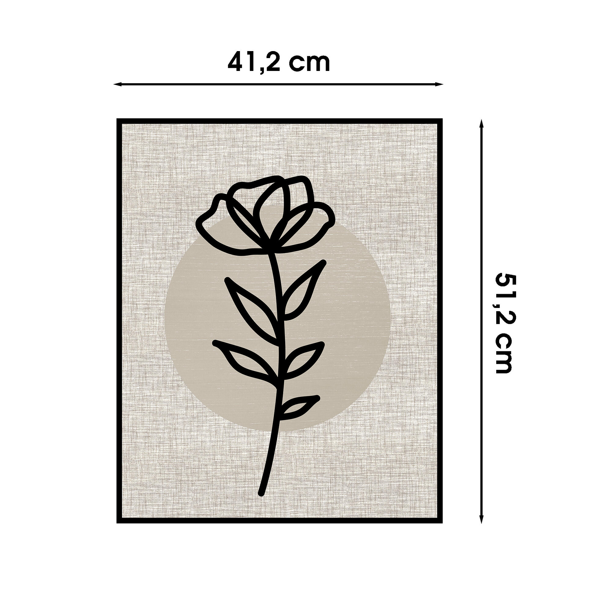 Cuadro con marco Silueta Flor Negra 41 cm x 51 cm - 3