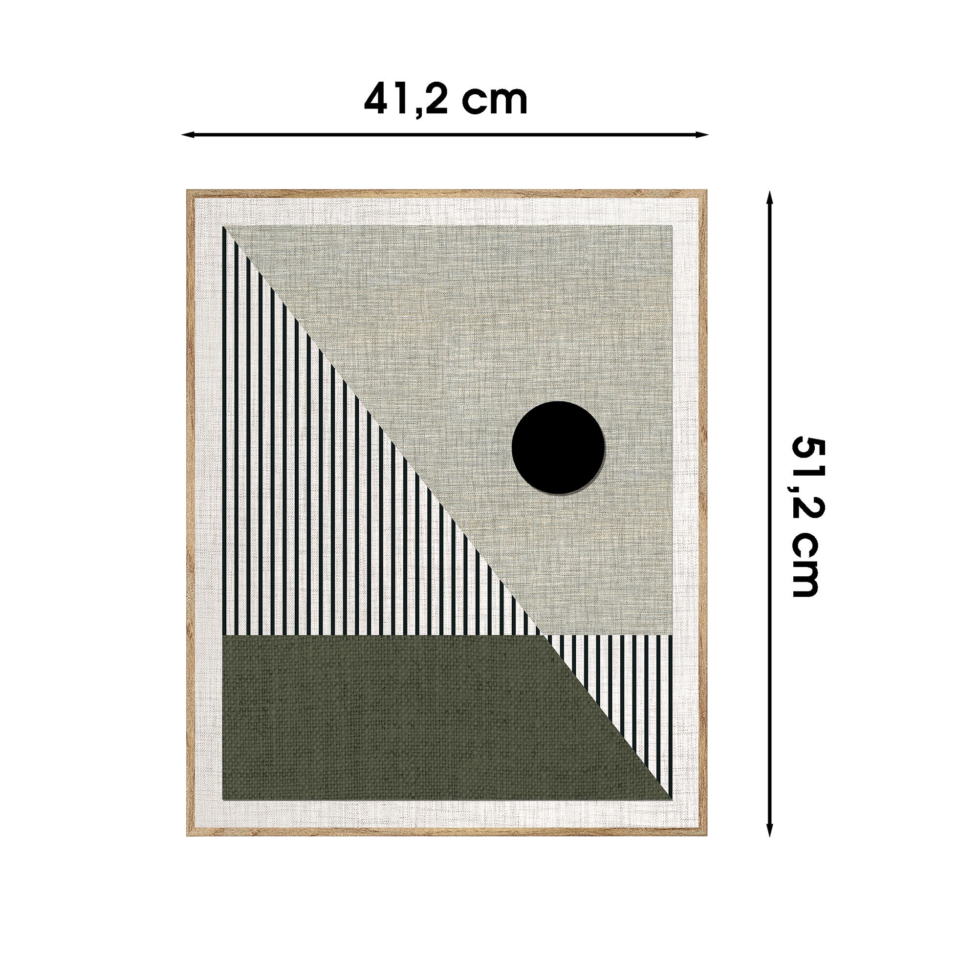Quadro com moldura Deco Line Abstrato geo 40x50 cm faia - 5
