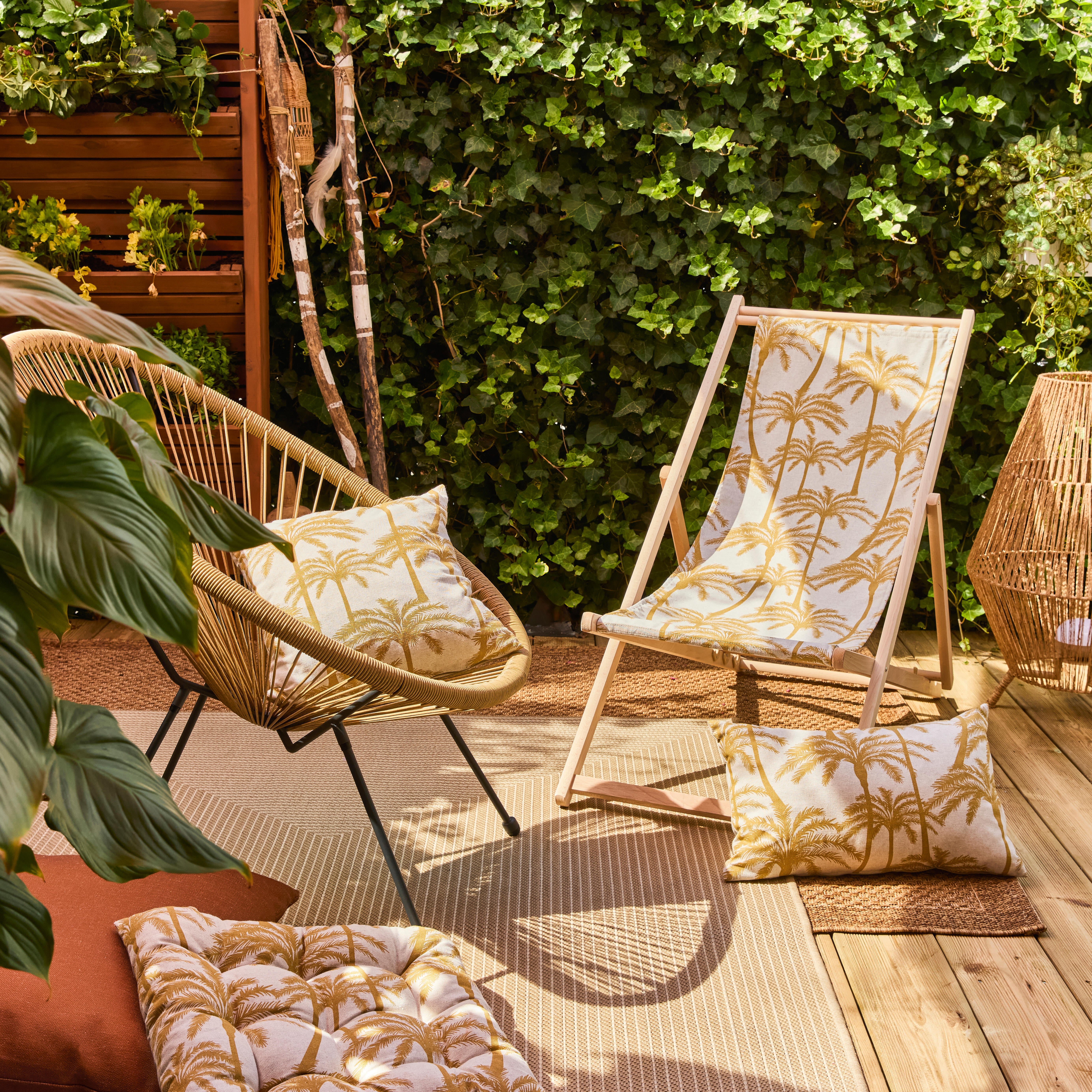 Fauteuil de jardin ACAPULCO en acier et résine effet naturel - 2