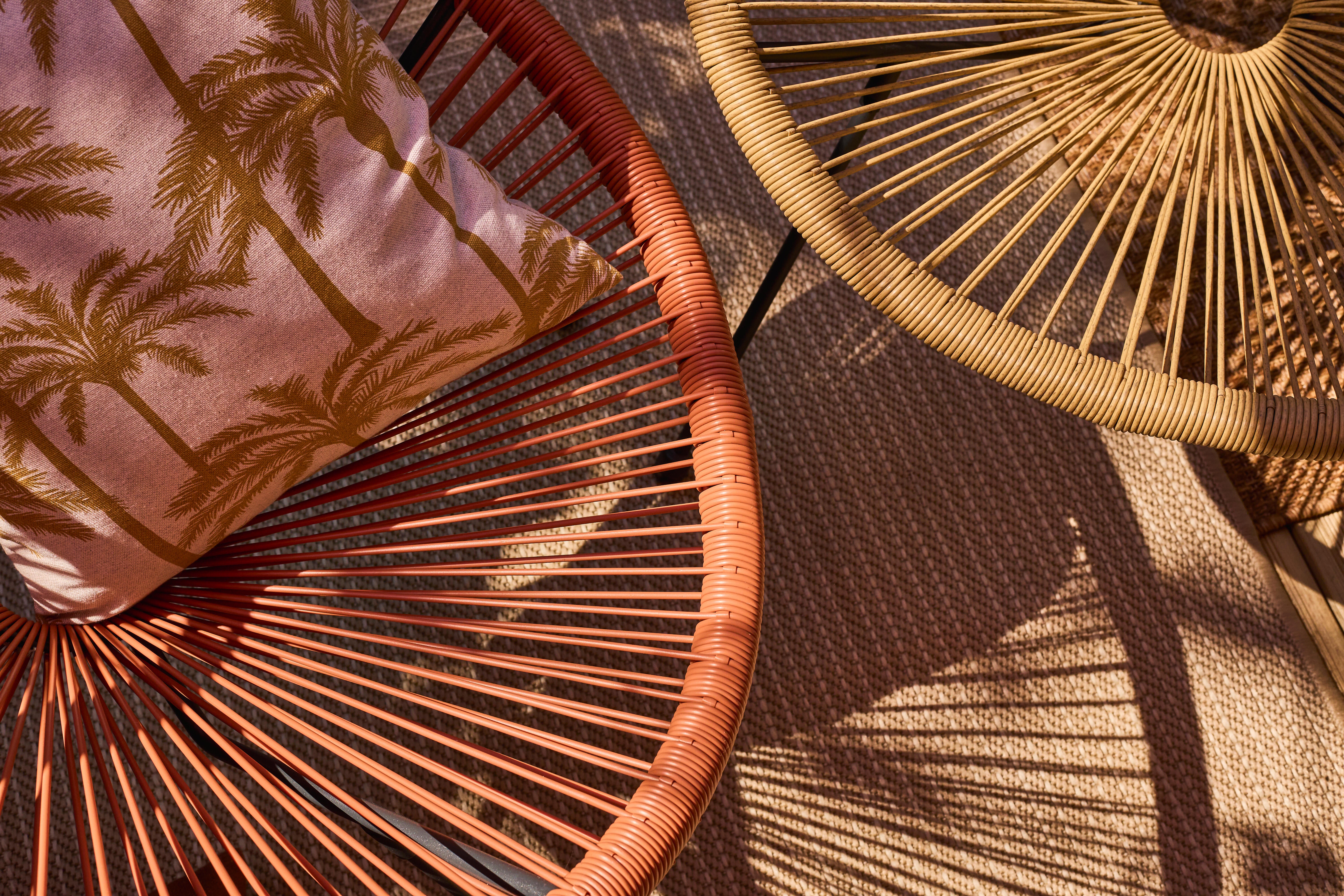 Fauteuil de jardin ACAPULCO en acier et résine terracotta - 5