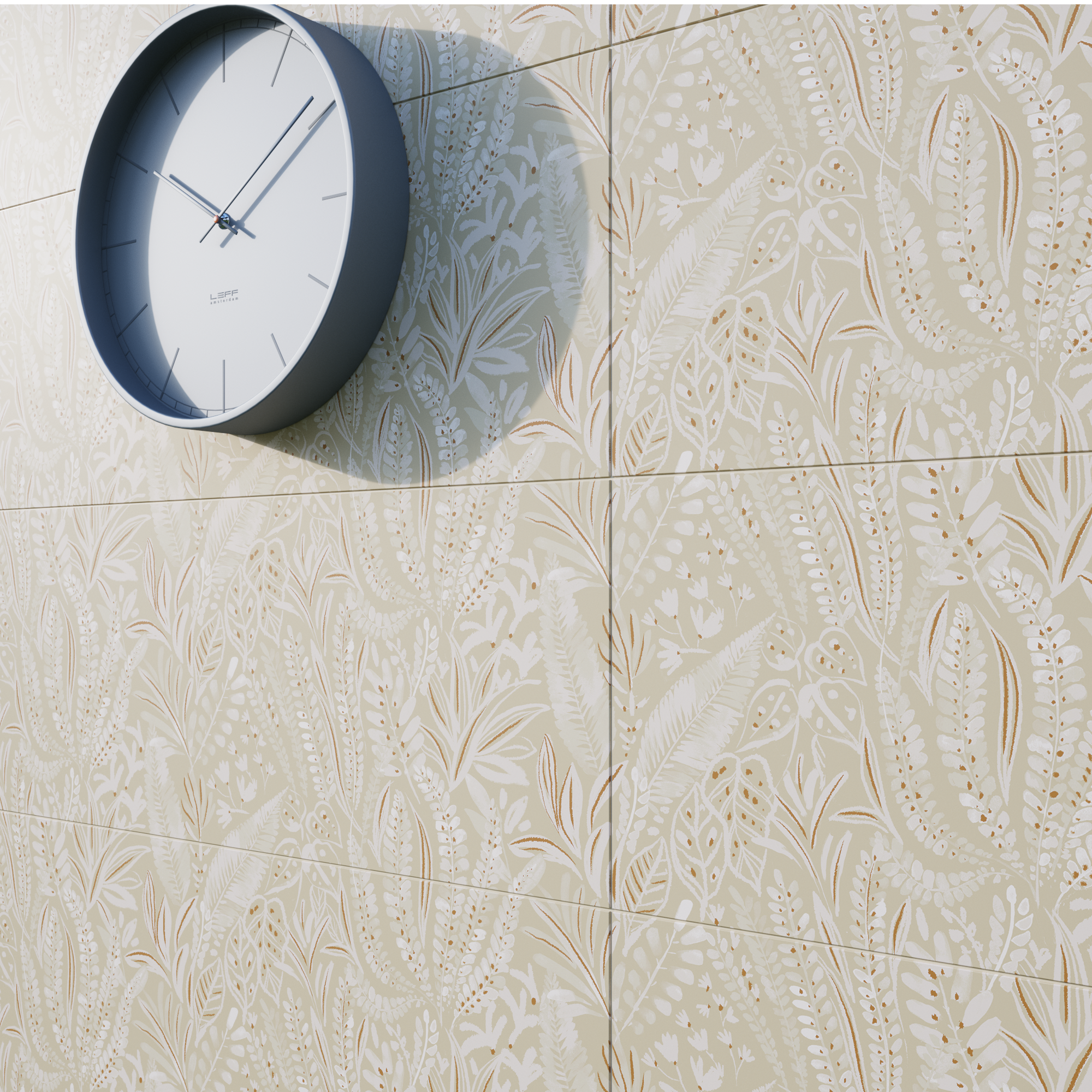 Carrelage mur intérieur effet relief floral beige Arctic  l.30 x L.90 cm ARTENS - 4