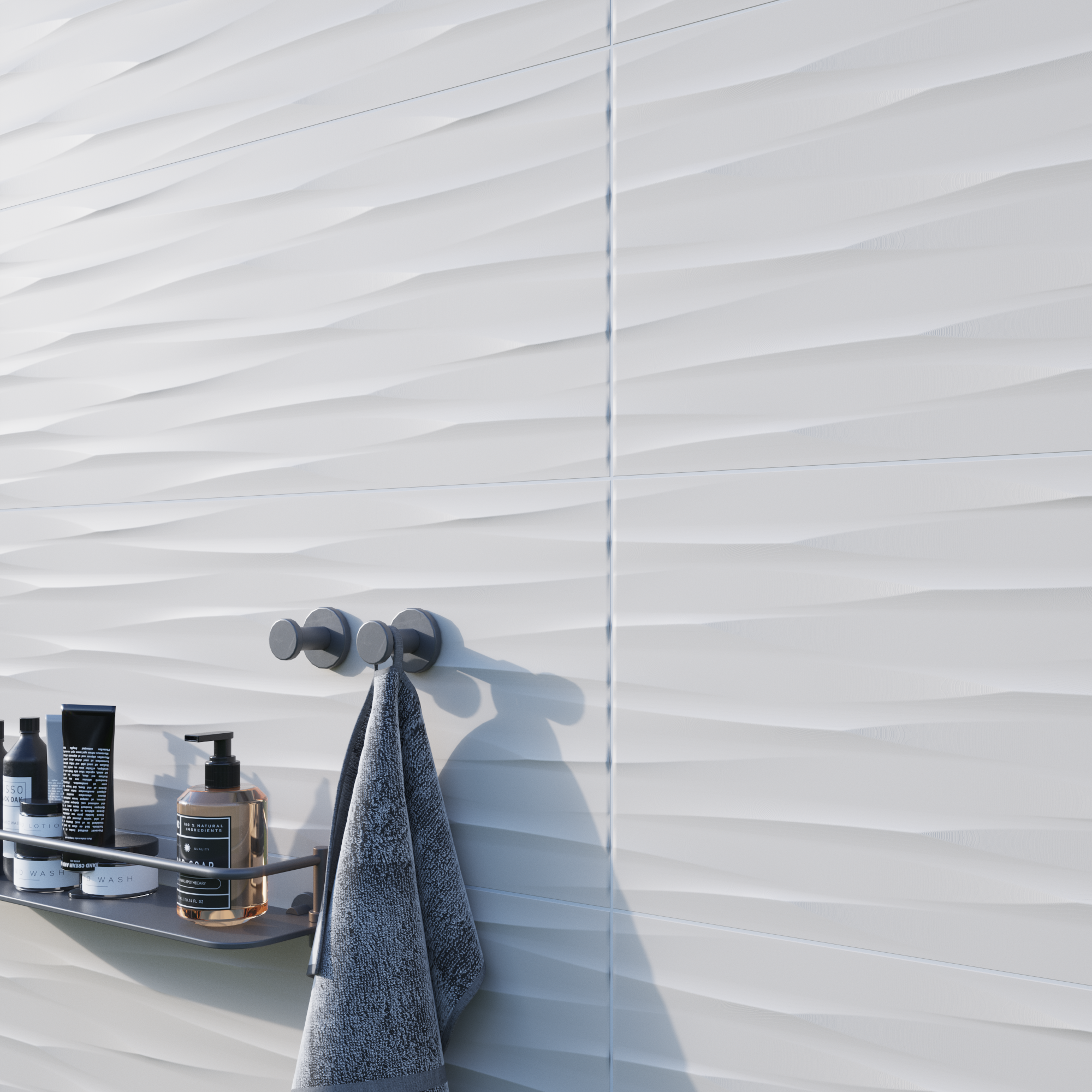 Piastrella da rivestimento interno in maiolica 30 x 60 cm rettificato smaltato bianco opaco 3D Arctic Sp. 7.4 mm 1.44 mq - 6