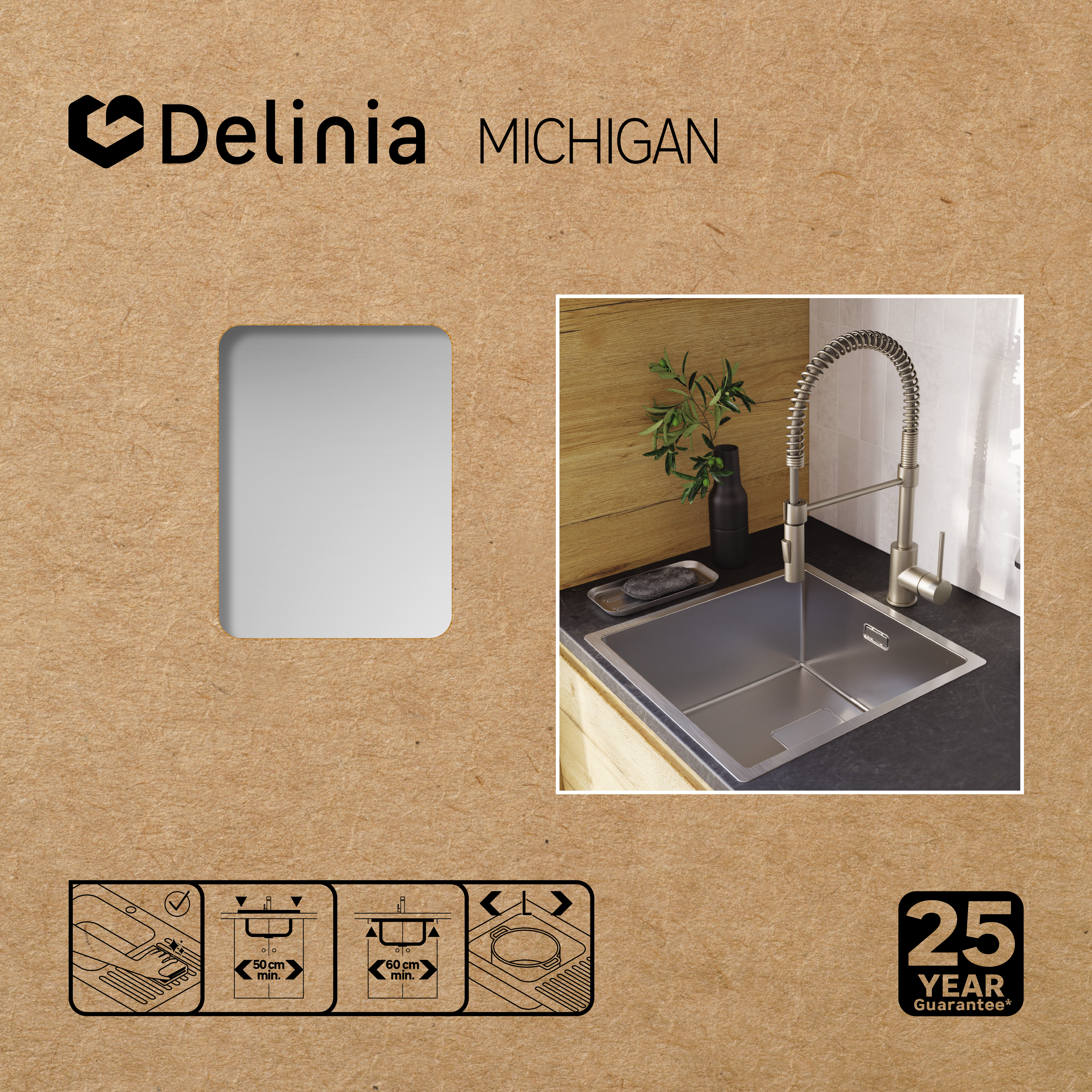 Cuve MICHIGAN, 45 cm, Inox - 10