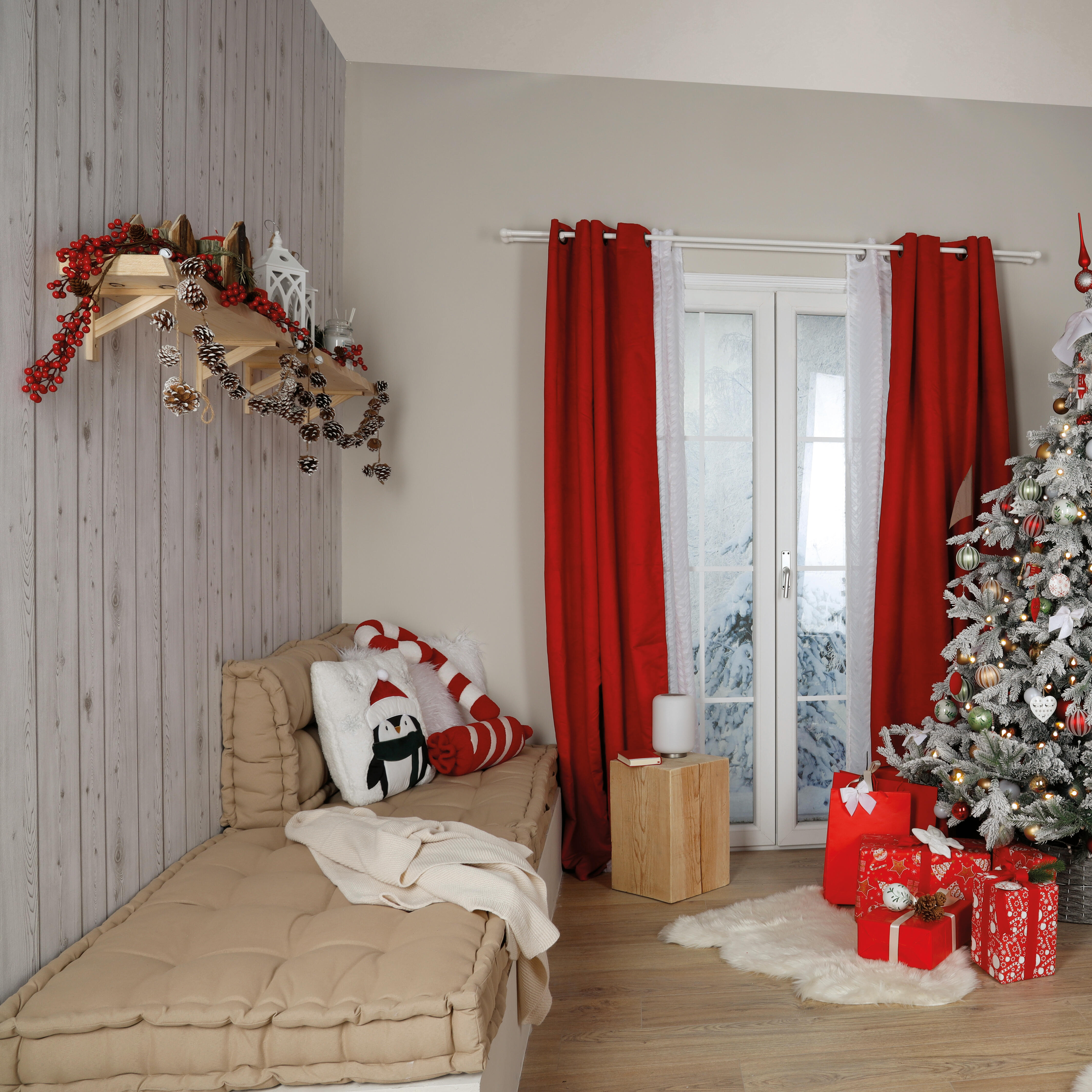 Cuscino Lucien rosso/bianco 13 x 54 cm - 3