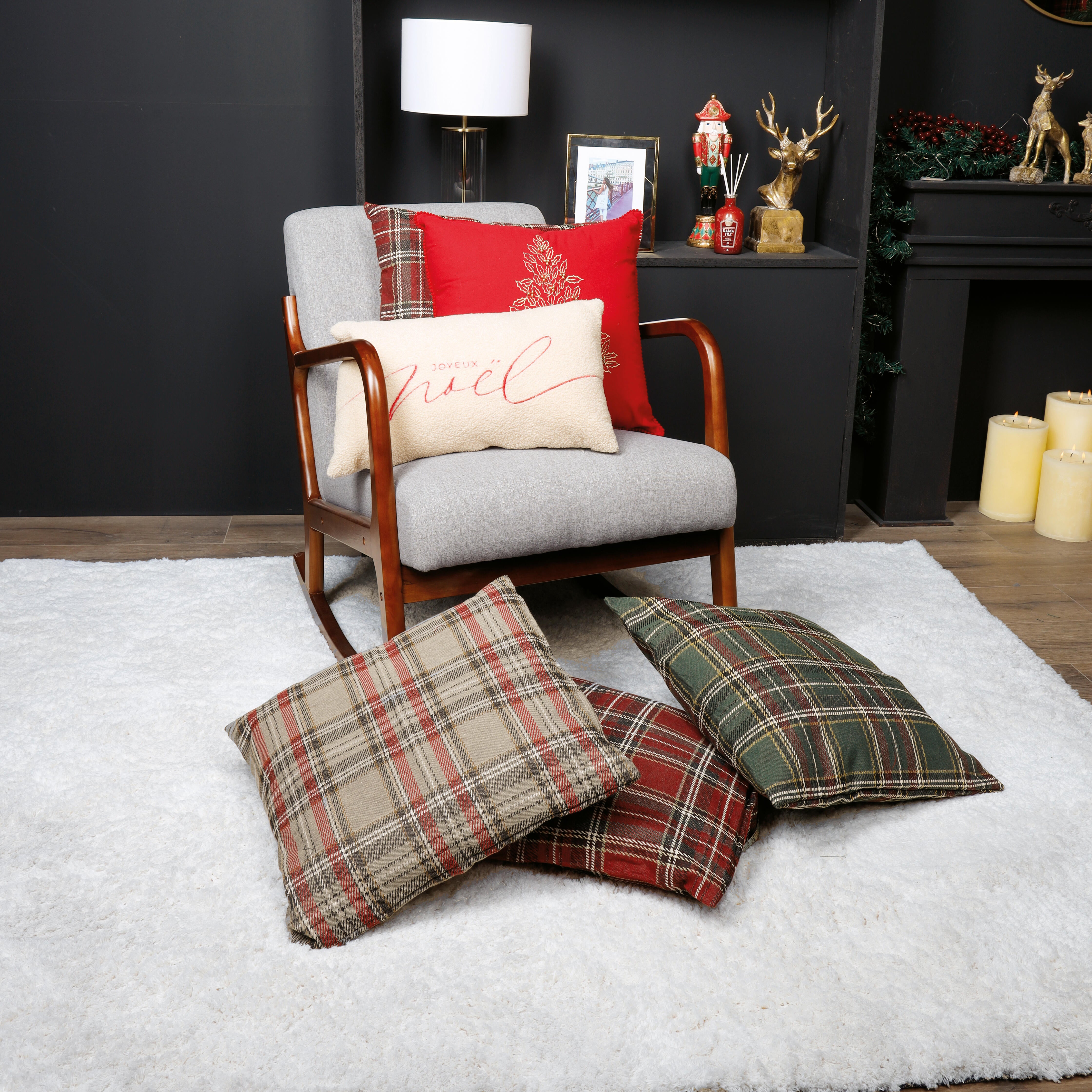 Cuscino Scozzese Lian rosso 50 x 50 cm - 2