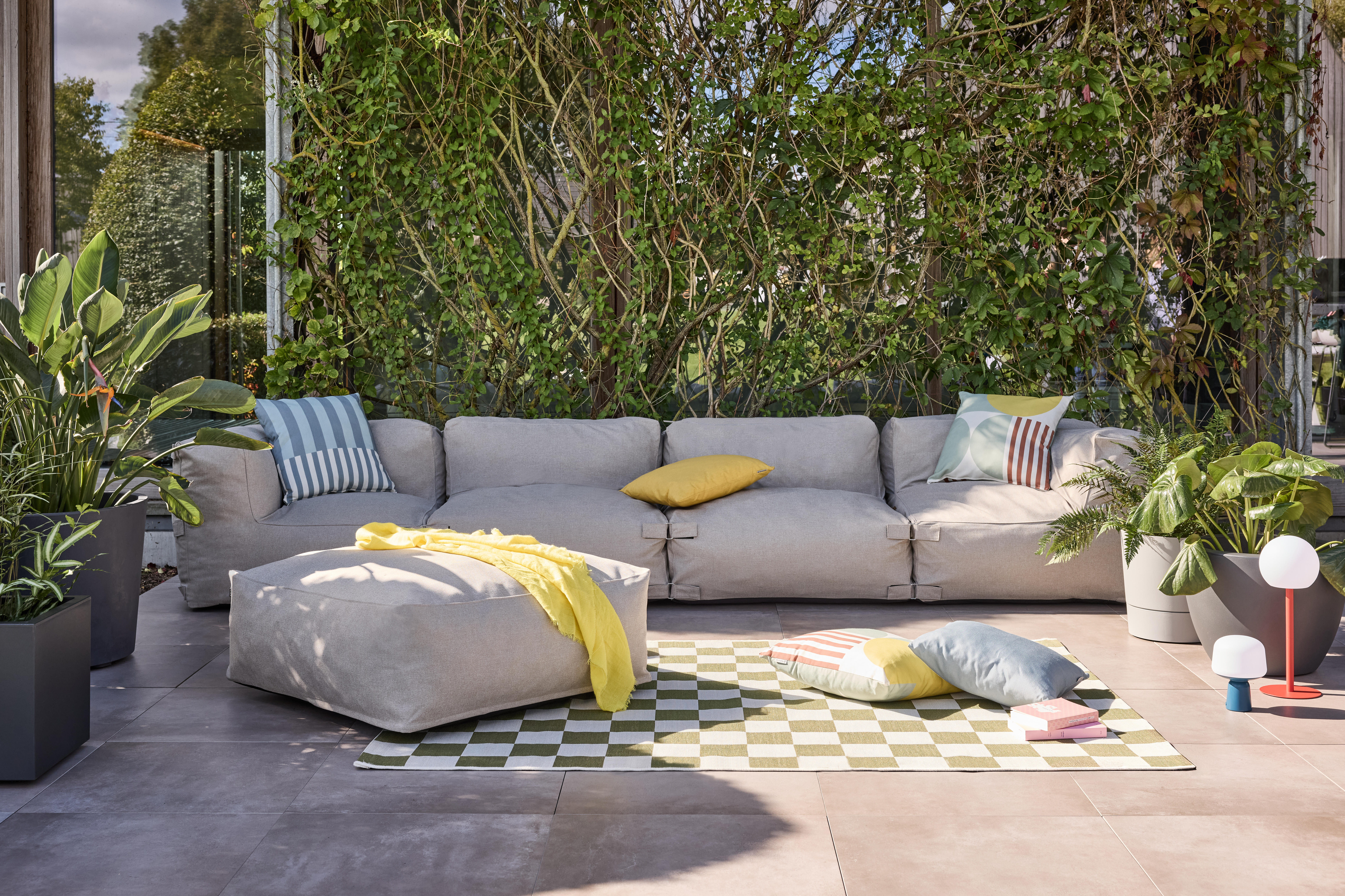 Coussin déco Modern strip aqua l.45 NATERIAL - 4