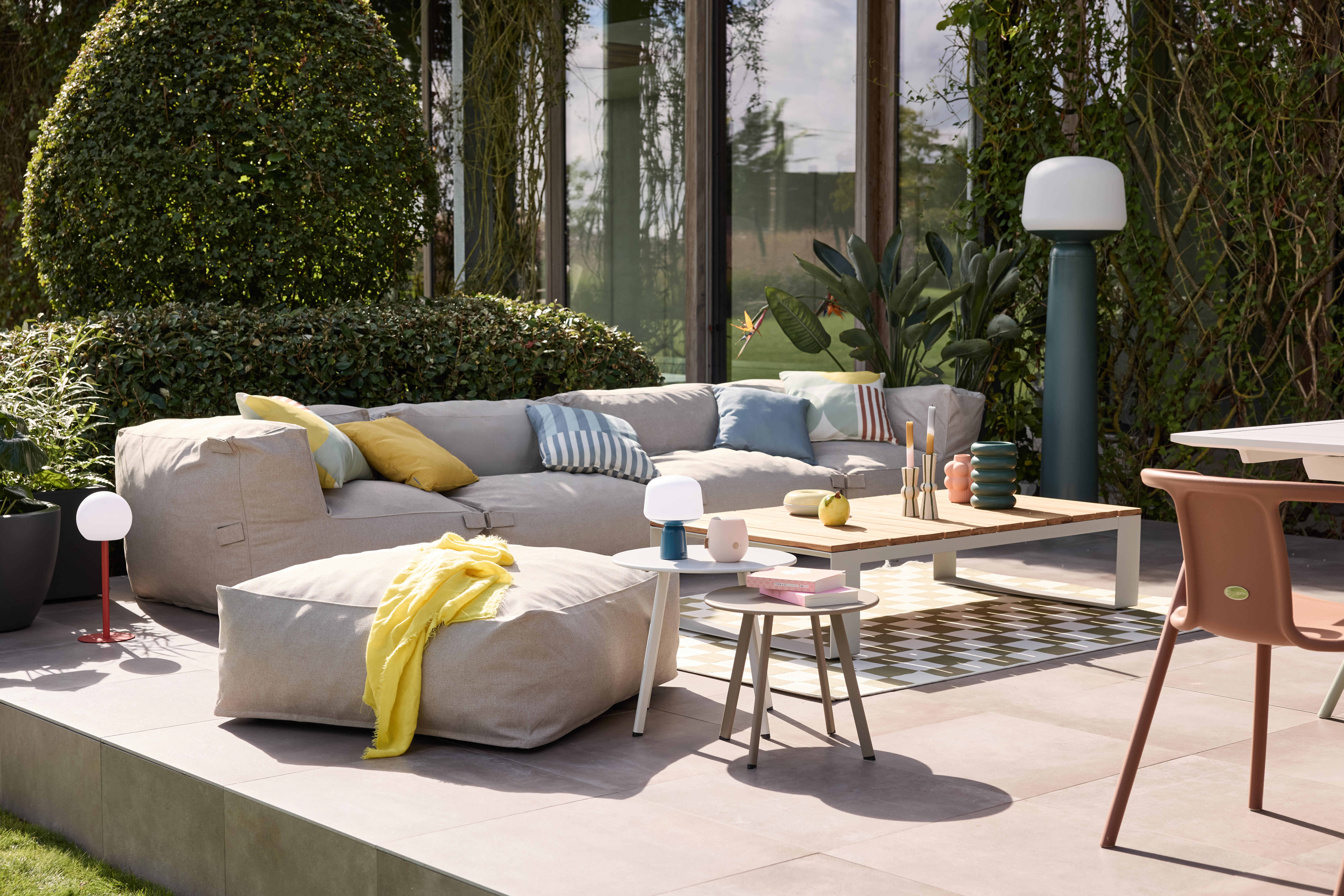 Pouf fauteuil d'angle MIXI sable - 3