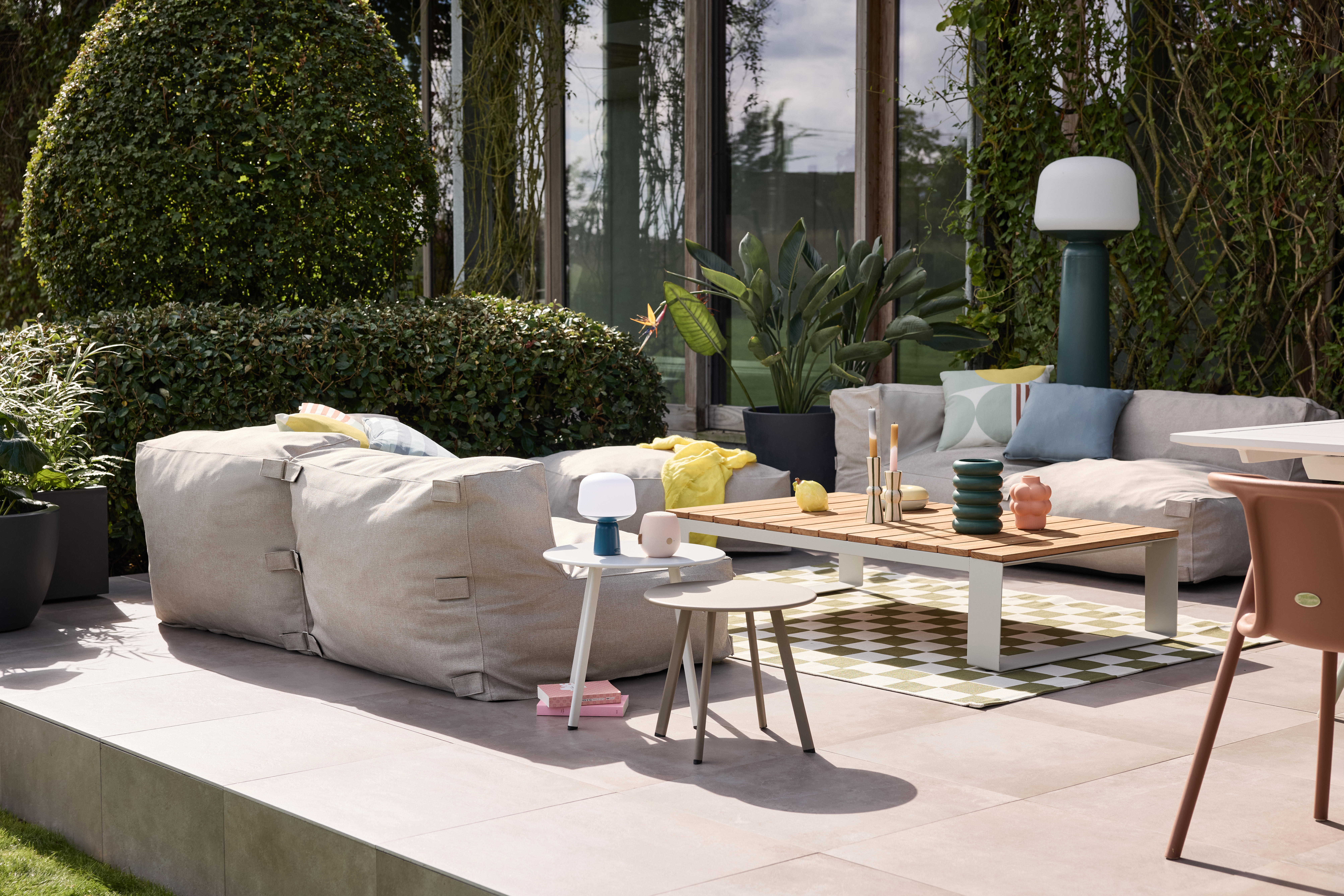 Pouf fauteuil d'angle MIXI sable - 2