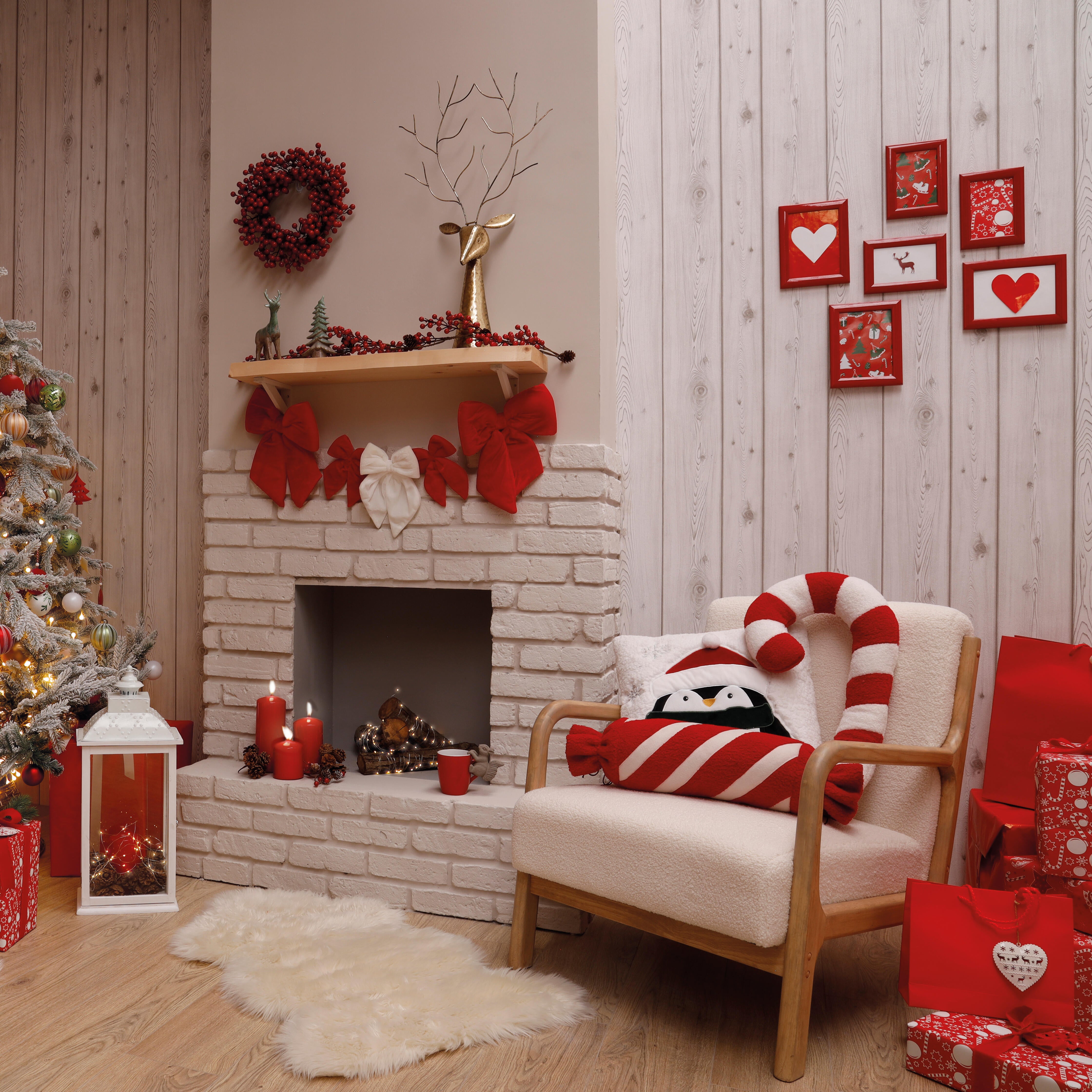 Cuscino Lucien rosso/bianco 13 x 54 cm - 2