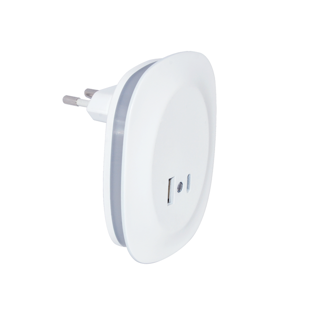 Lampka nocna do kontaktu Dujo biała 2 x USB LED Inspire