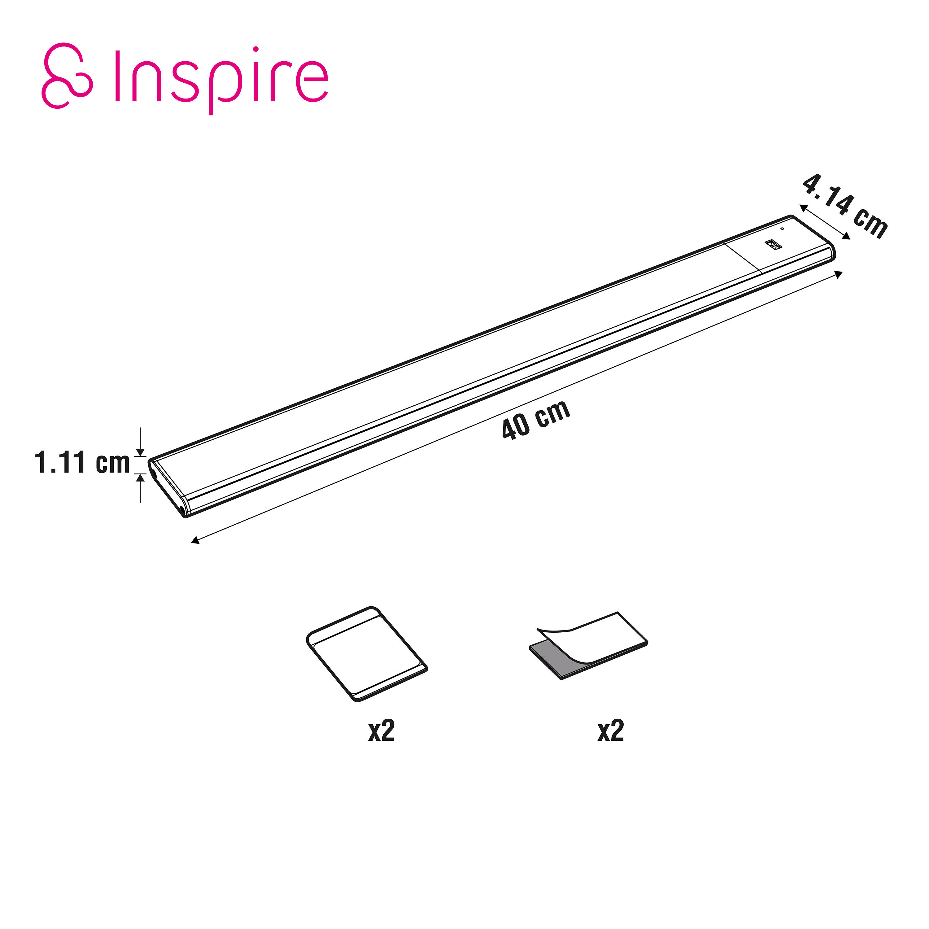 Réglette dessous de meuble LED Maxo L.40 cm détection main, blanc neutre INSPIRE - 8