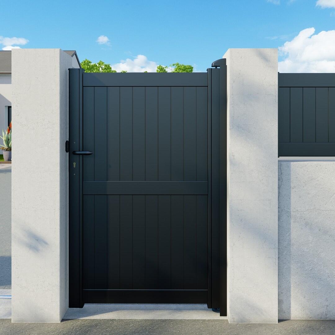 Profil d'occultation aluminium pour portillon gris, l.3 x P.5 x H.200 cm - 2