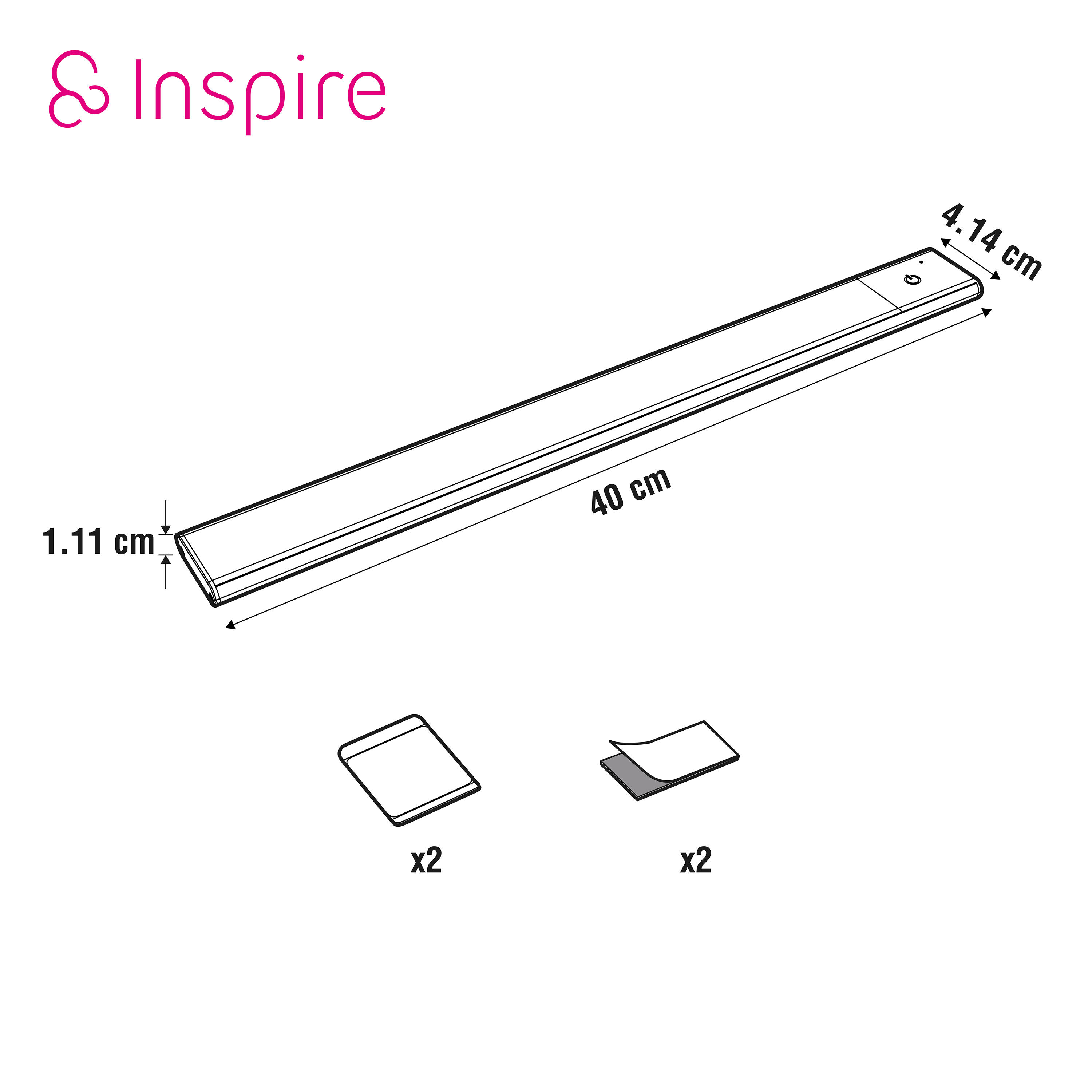 Réglette LED Maxo tactile, rechargeable USB, L.40 cm, blanc neutre INSPIRE - 8