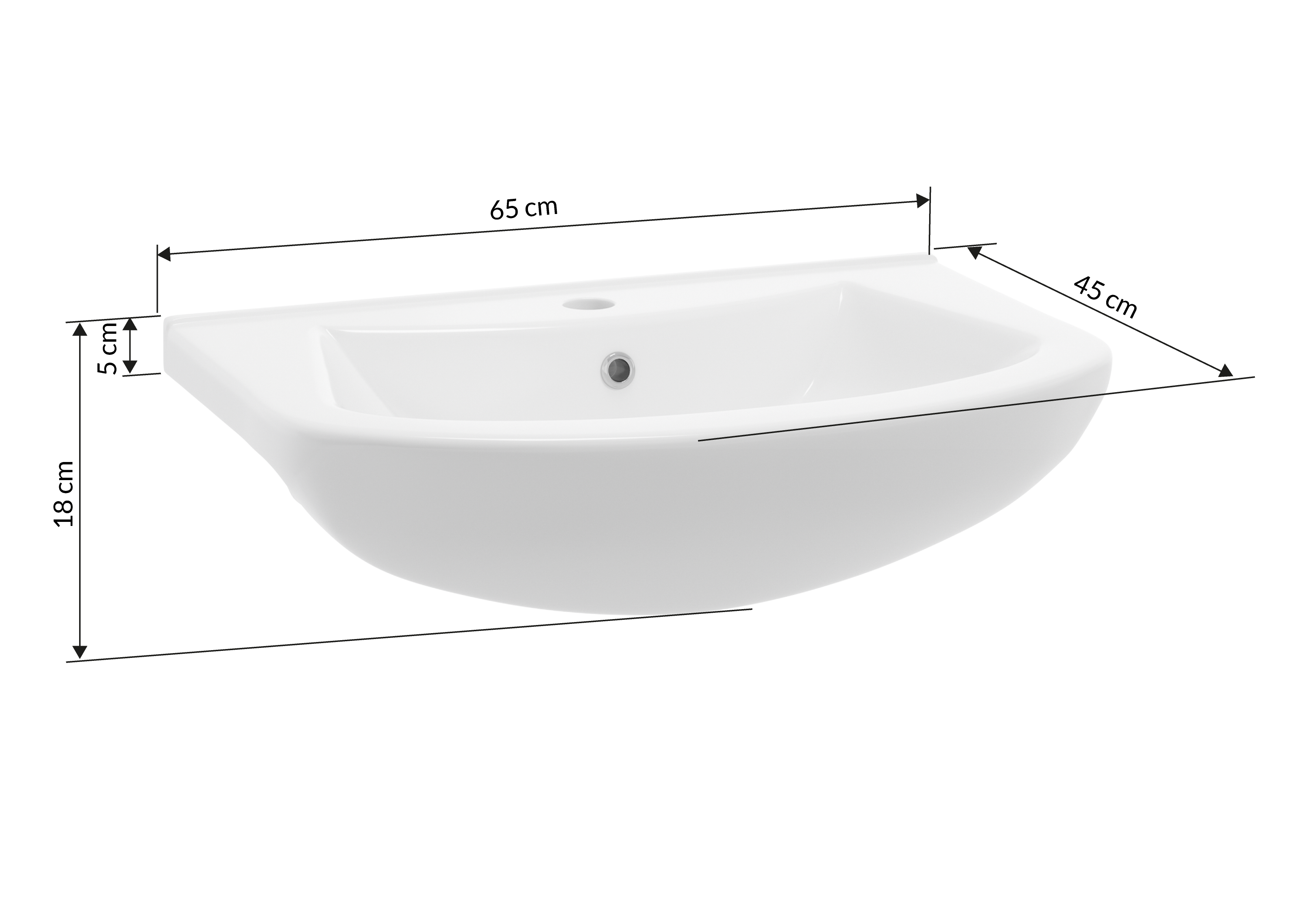 Umywalka ceramiczna Storm 65 Sensea - 3
