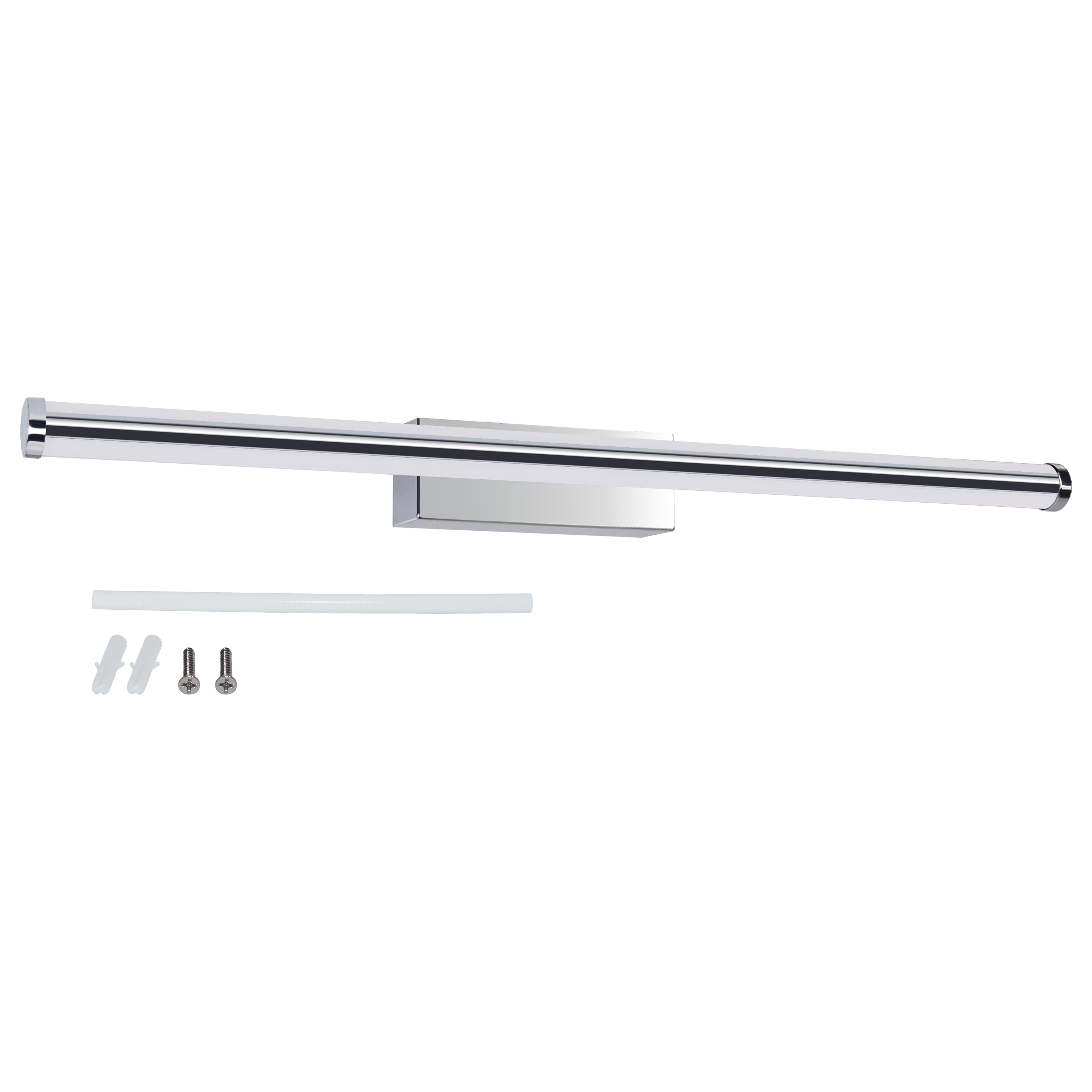 Kinkiet LED Gabri 2680 lm barwa od ciepłej do neutralnej 60 cm srebrna IP44 Inspire