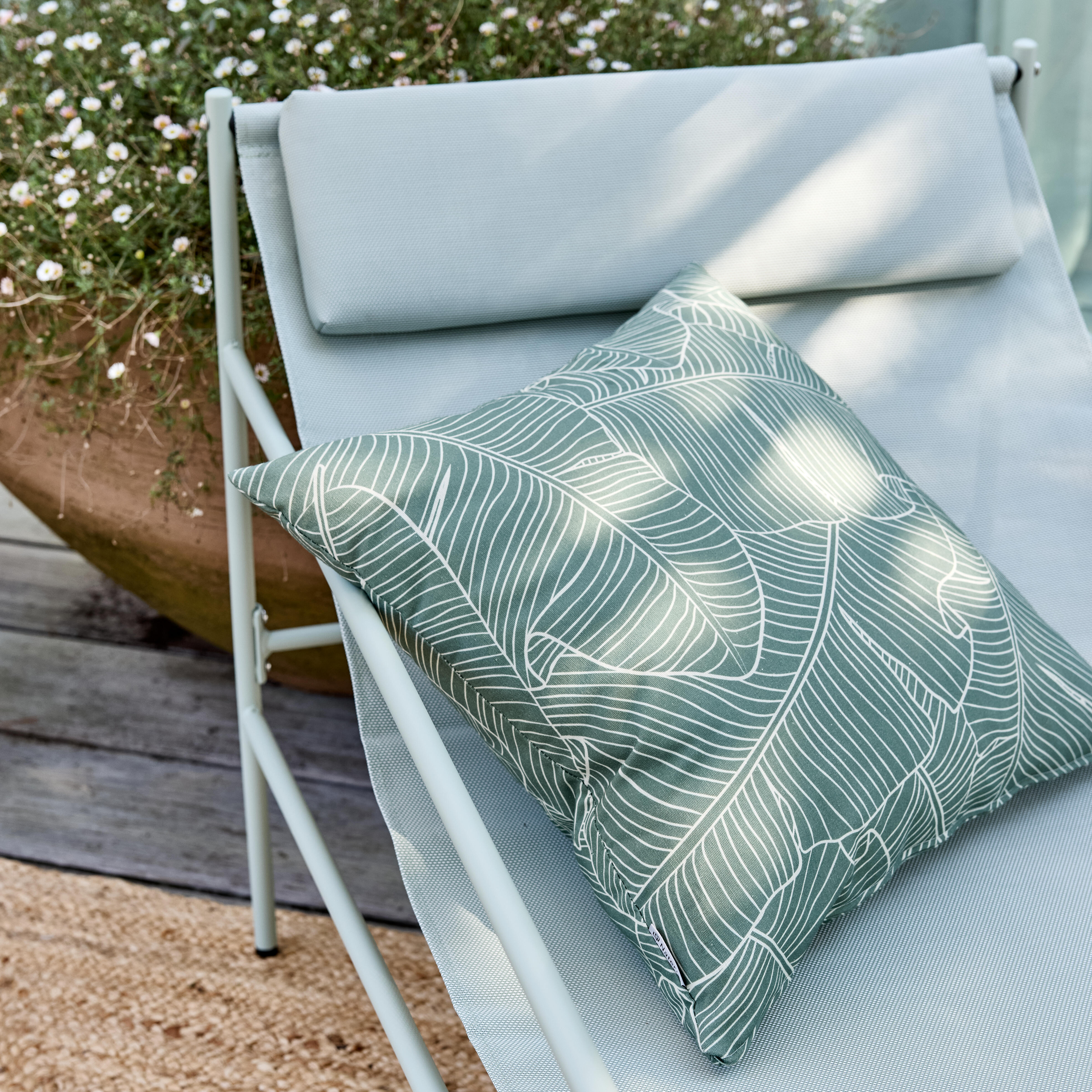 Fauteuil relax en acier et textilène vert Rio NATERIAL - 10