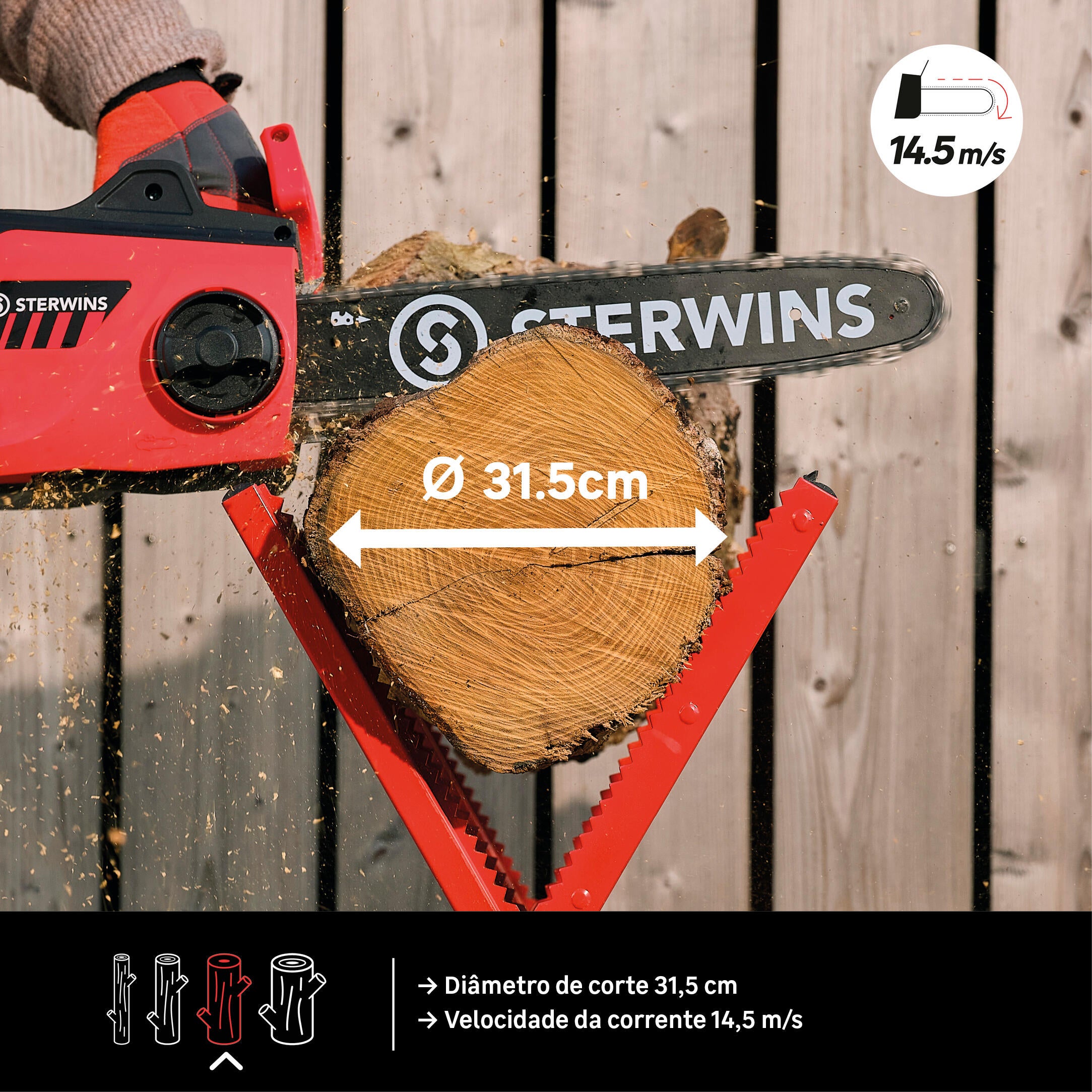 Motosserra elétrica 2000 W 35 cm Sterwins - 2