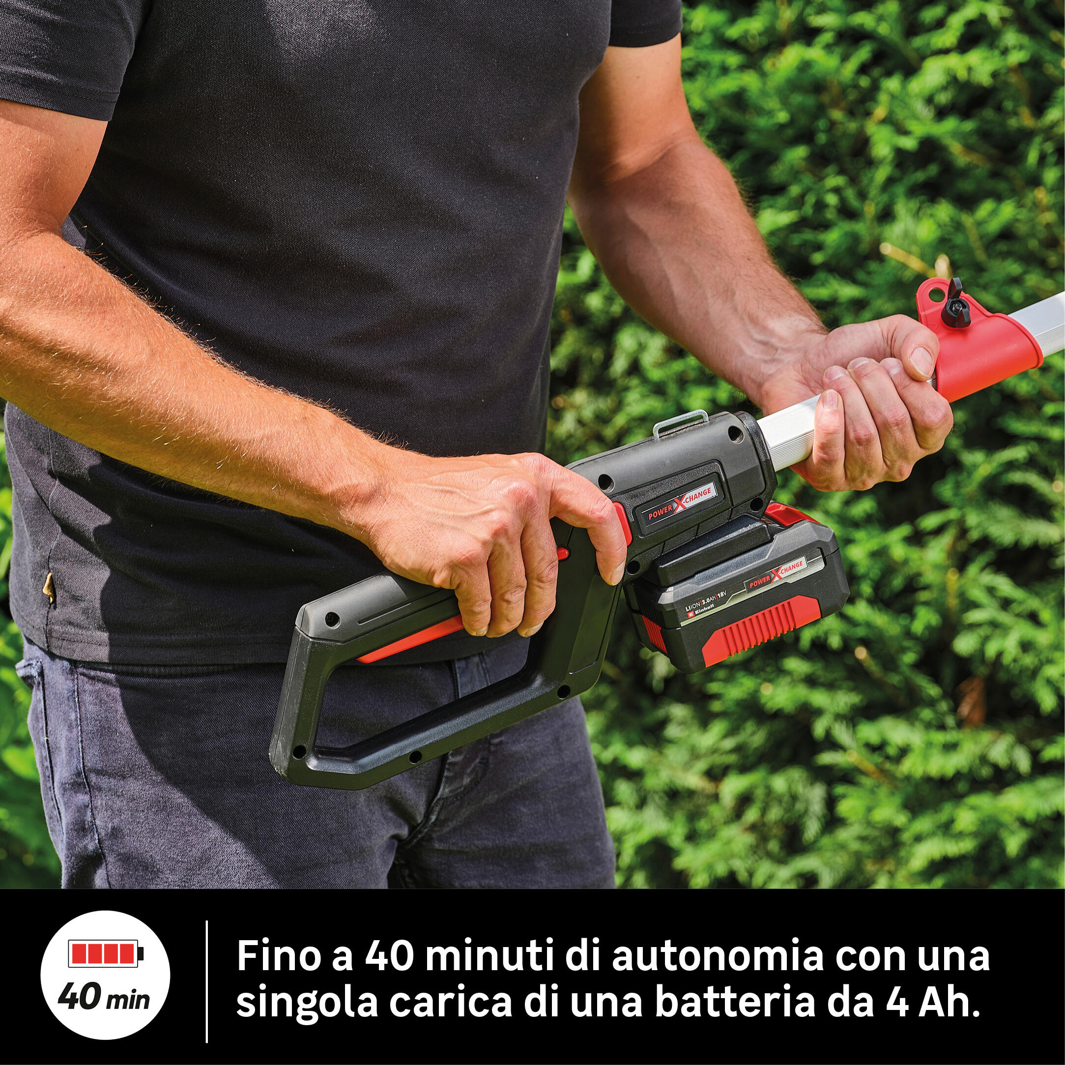 Tagliasiepi ad asta a batteria brushless in abs STERWINS Powerxchange 18 V batteria non inclusa - 2