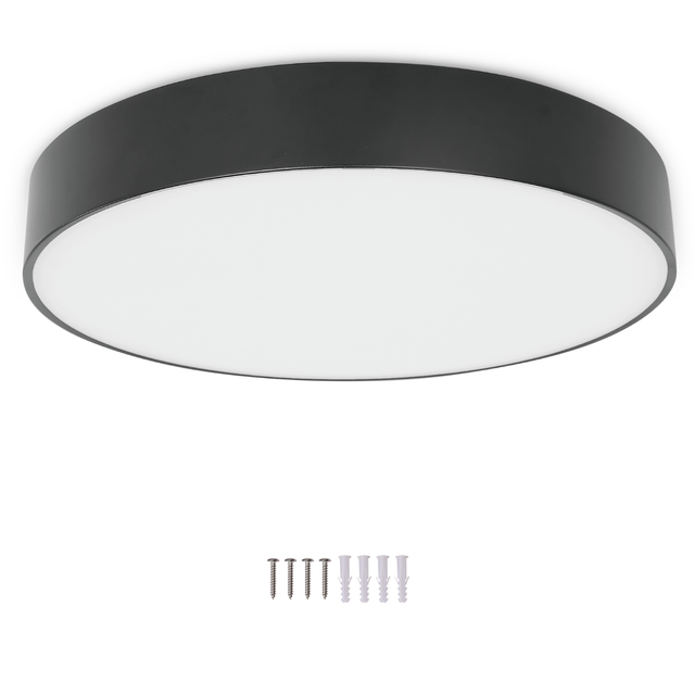 Plafoniera LED Drema Ø 32 cm nero IP44 cct da bianco caldo al bianco neutro, 2500 lumen INSPIRE