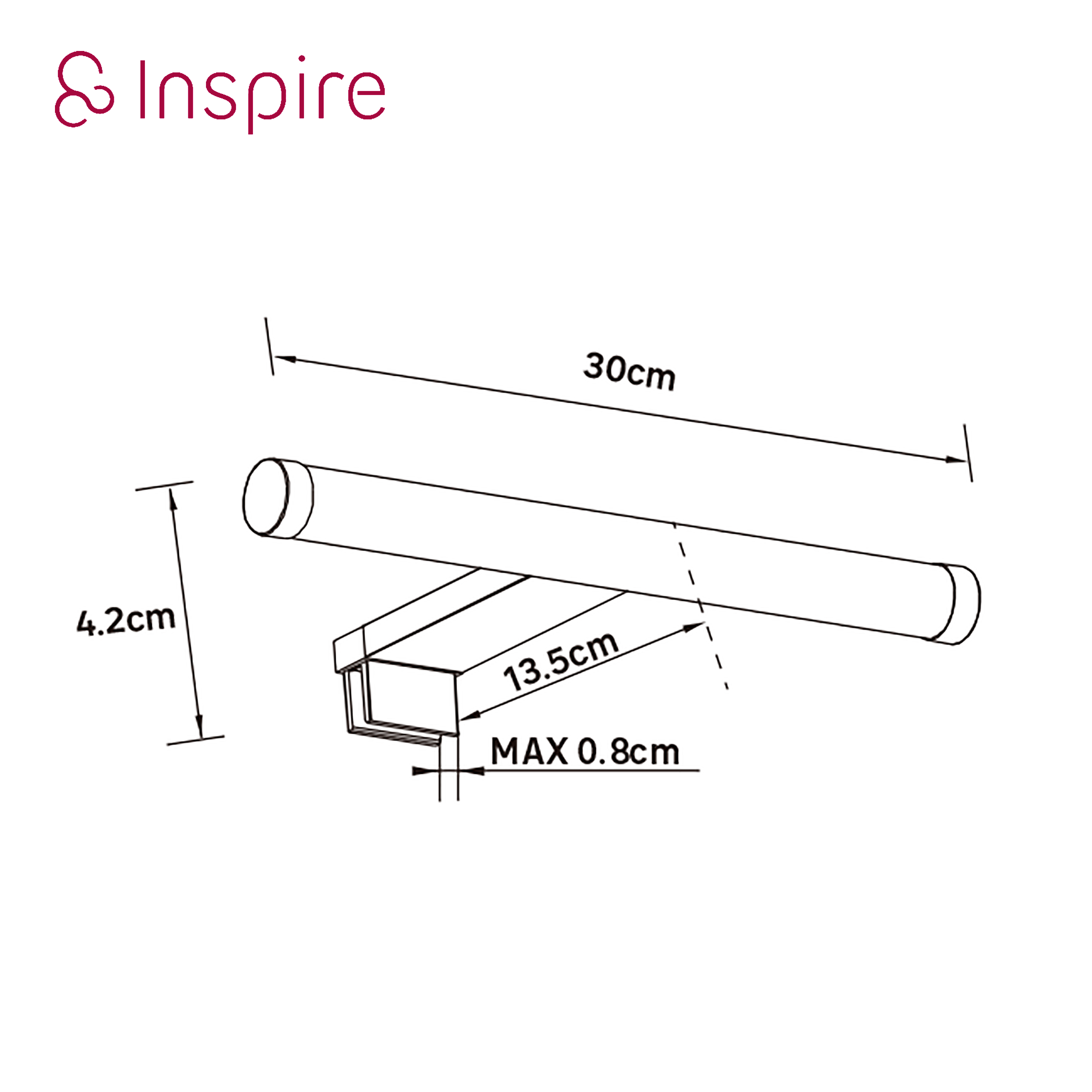 Kinkiet łazienkowy chrom 30 cm IP44 LED Inspire - 5