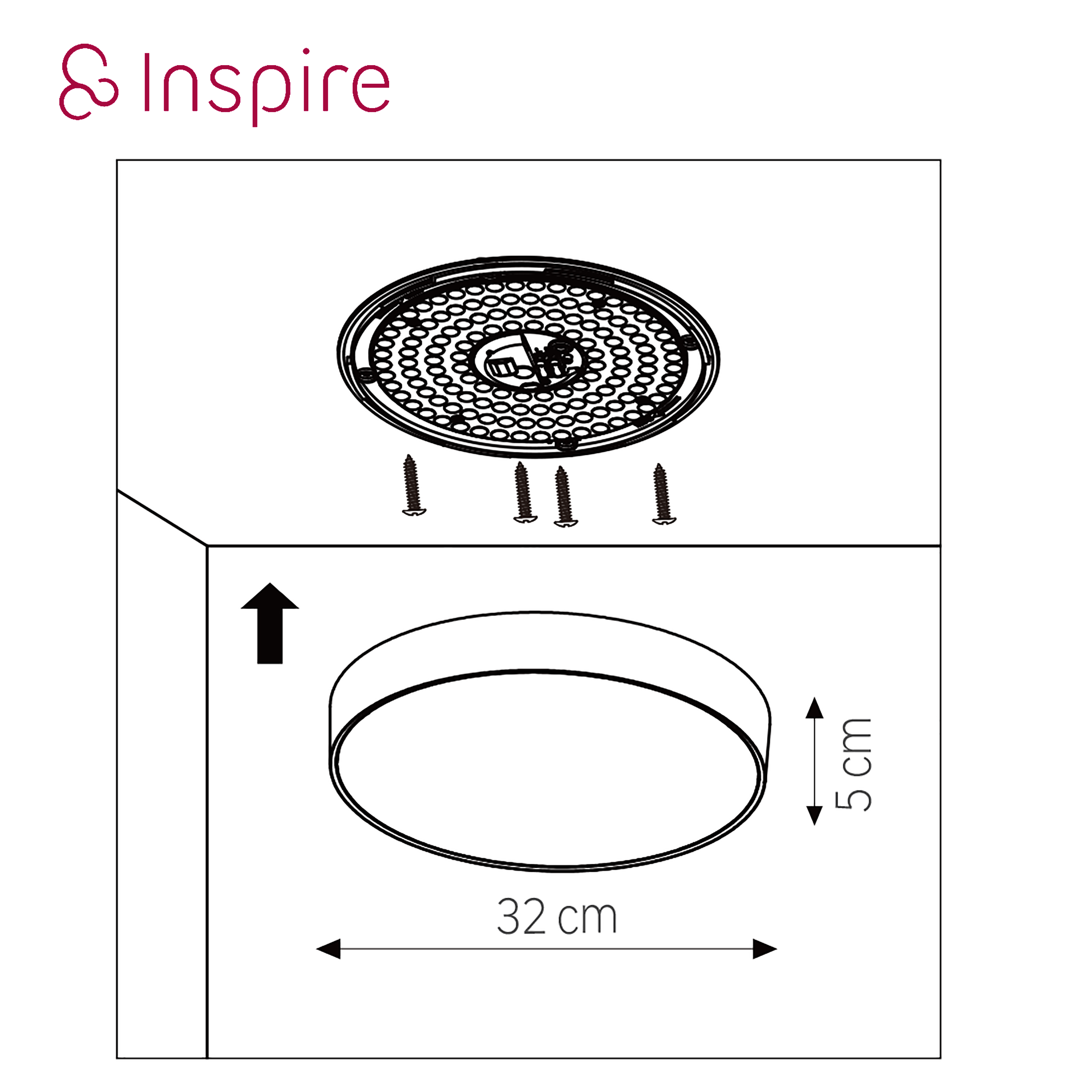 Plafon Drema czarny IP44 LED Inspire - 7