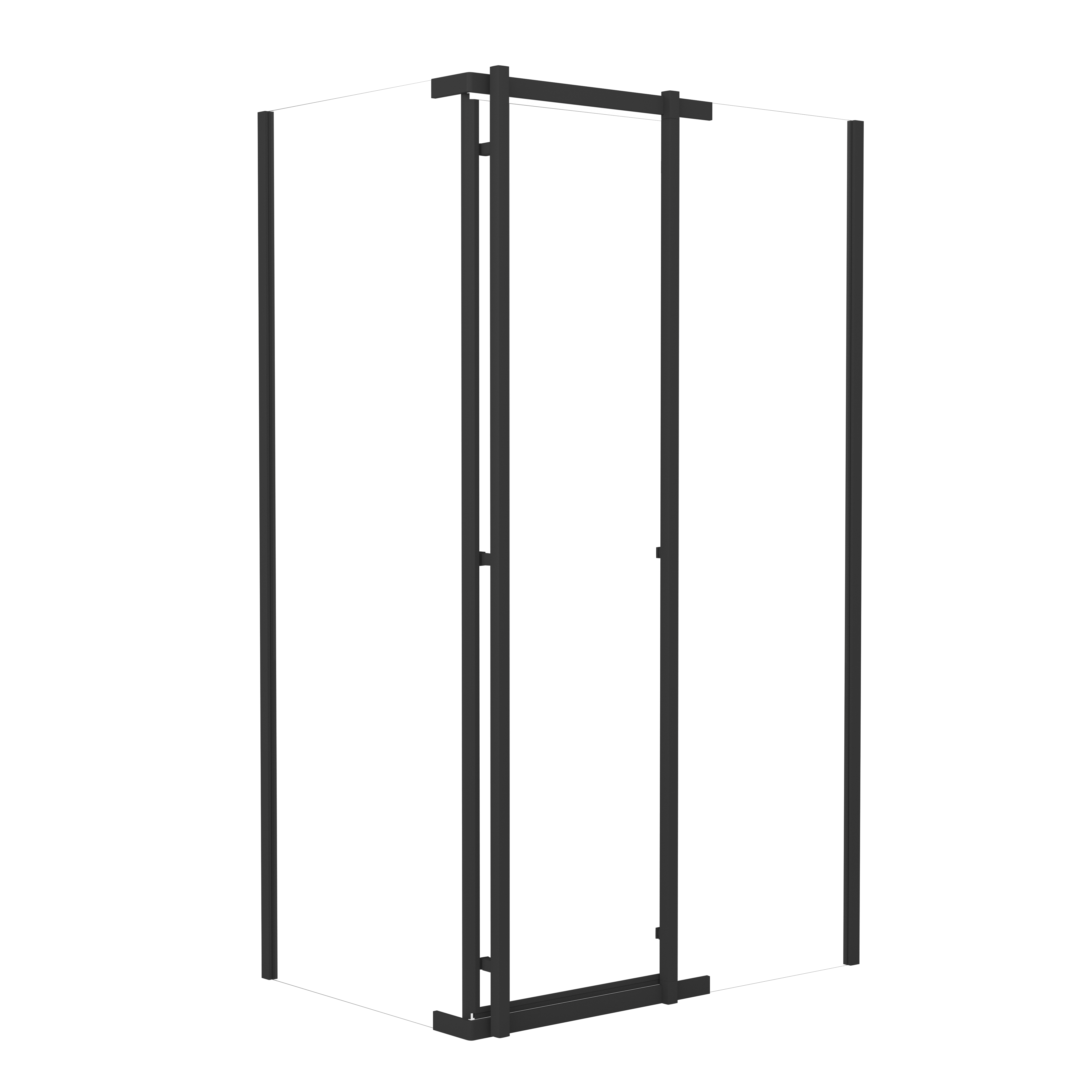 Kabina prysznicowa prostokątna Titanium Open 100x80 cm czarna Durasan