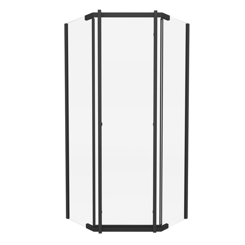 Kabina prysznicowa pięciokątna 90x90 cm czarna Titanium Durasan