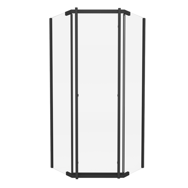 Kabina prysznicowa pięciokątna 90x90 cm czarna Titanium Durasan