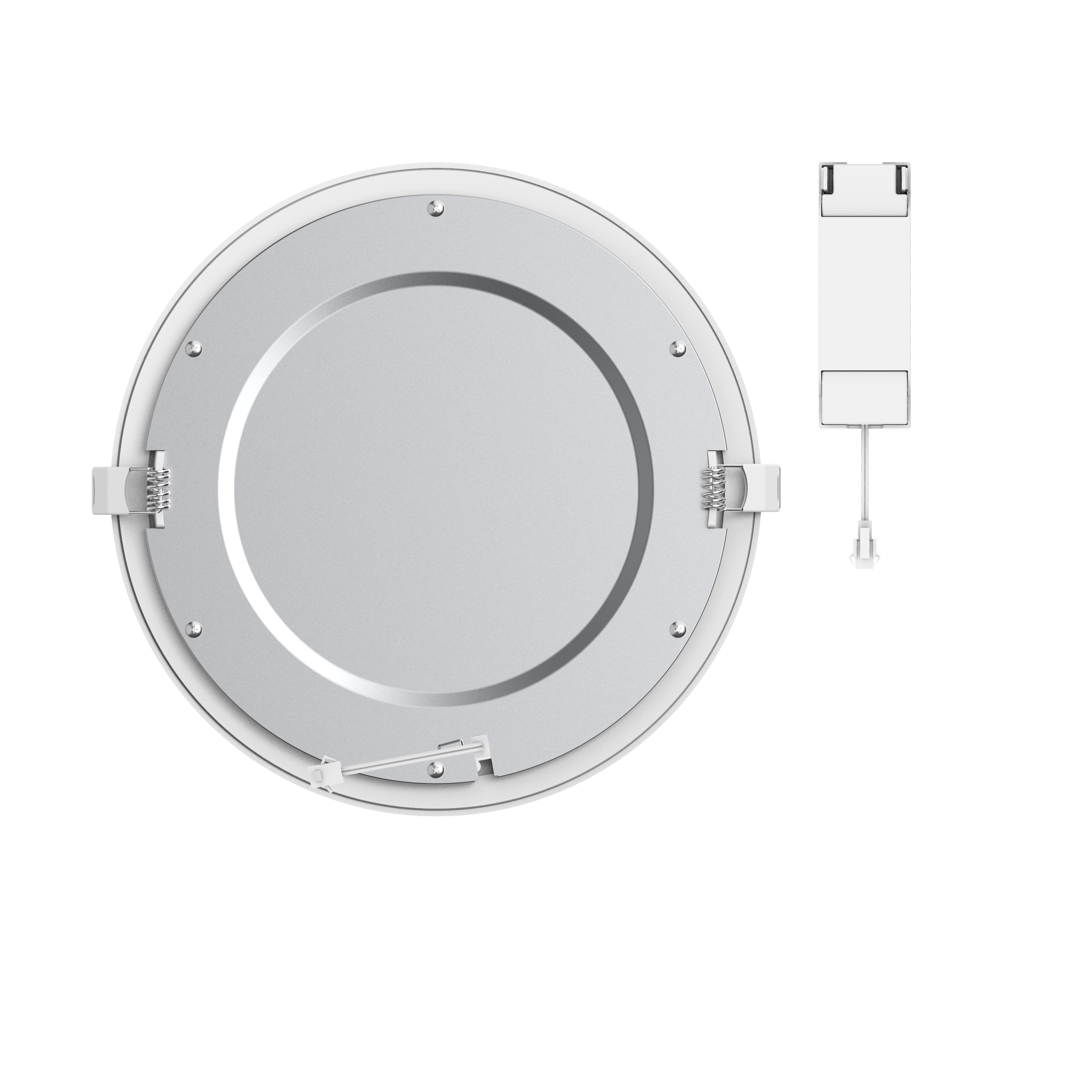 Downlight LED empotrable INSPIRE EXTRAFLAT blanco redondo ø22.5 cm 2200 lm 9.7 W luz blanco neutro 4000K CRI 89-80 luz natural y fiel IP44 - Foco LED empotrado para baños - 4