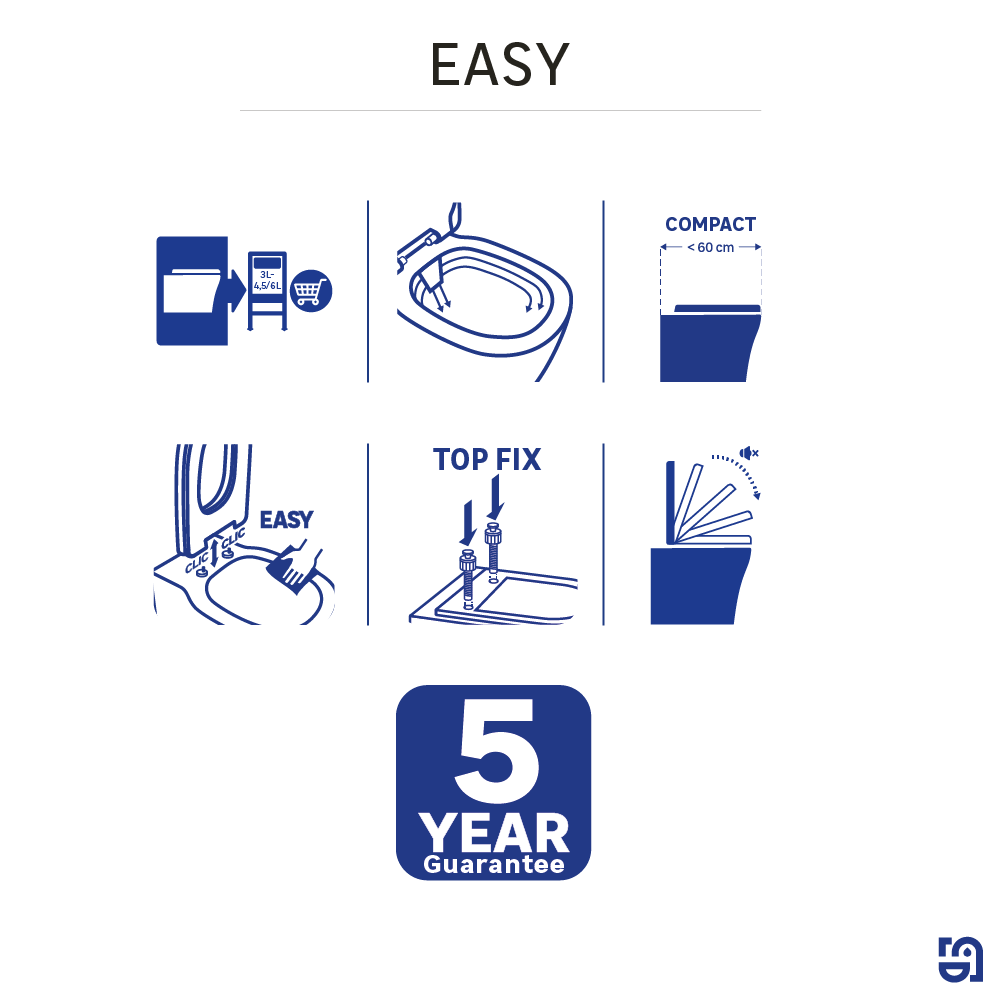 Cuvette pour WC suspendu, SENSEA Easy - 7