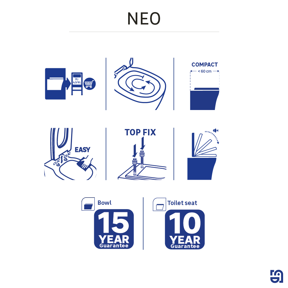 Cuvette pour WC suspendu, SENSEA Neo - 7