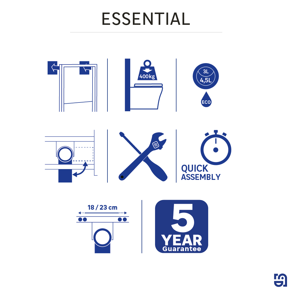 Bâti support mural pour WC suspendu, SENSEA Essential - 9