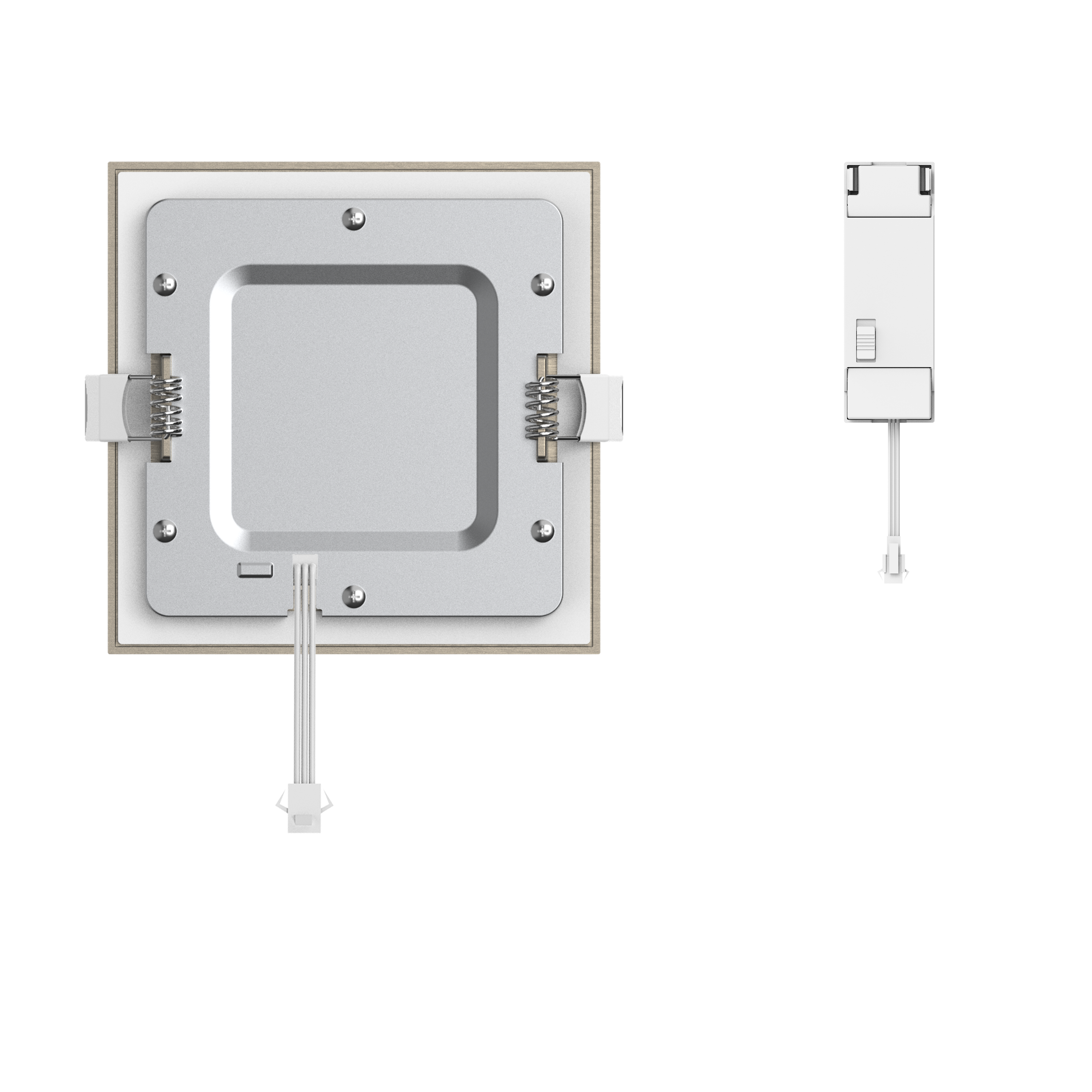 Downlight LED empotrable INSPIRE Extraflat gris cuadrado ø12 cm 1200 lm 7.9 W luz color luz de cálida a fría CCT (2700K-6000K) IP44 - Foco LED empotrado para baños - 3